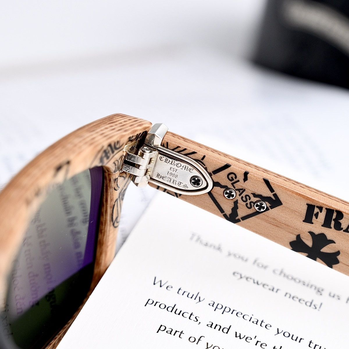 Chrome Hearts CHROME HEARTS LILITH WOOD PLYWOOD SUNGLASSES Size ONE SIZE - 5 Thumbnail