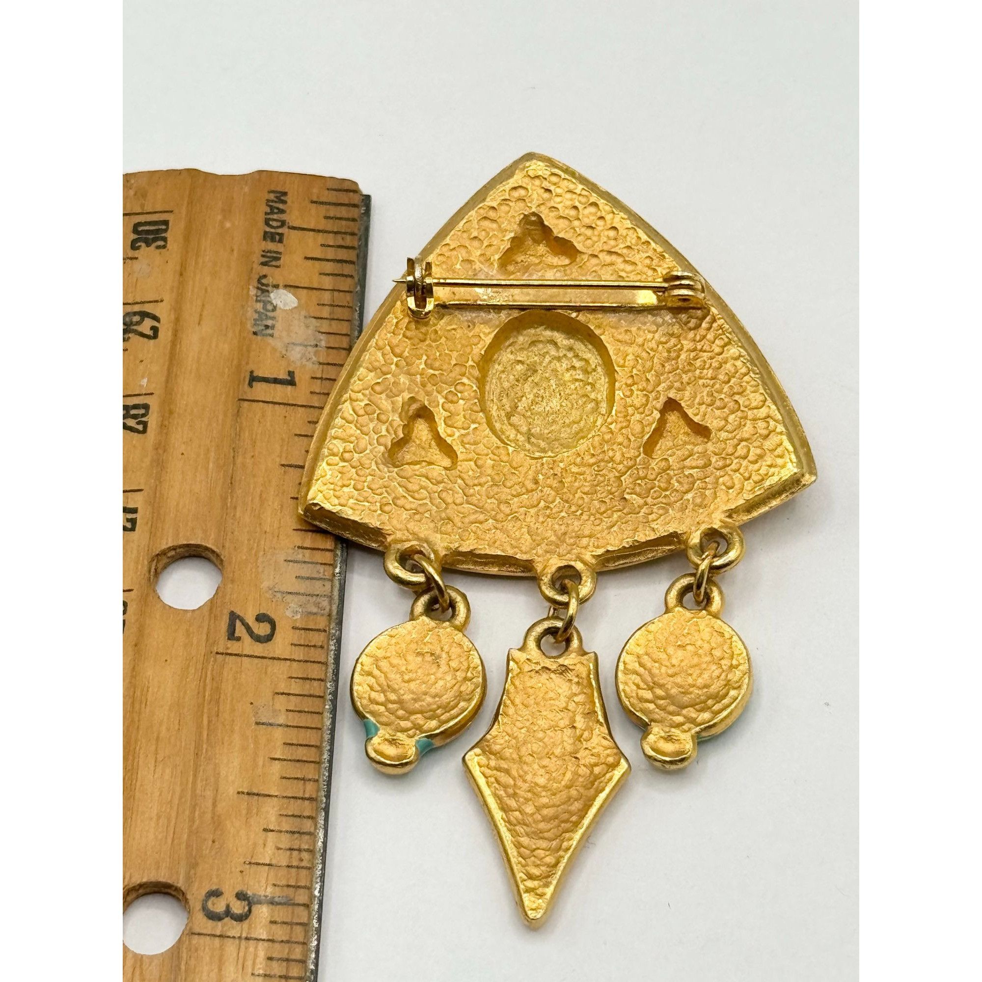 Vintage Vintage enamel gold charm brooch pin Size ONE SIZE - 5 Thumbnail