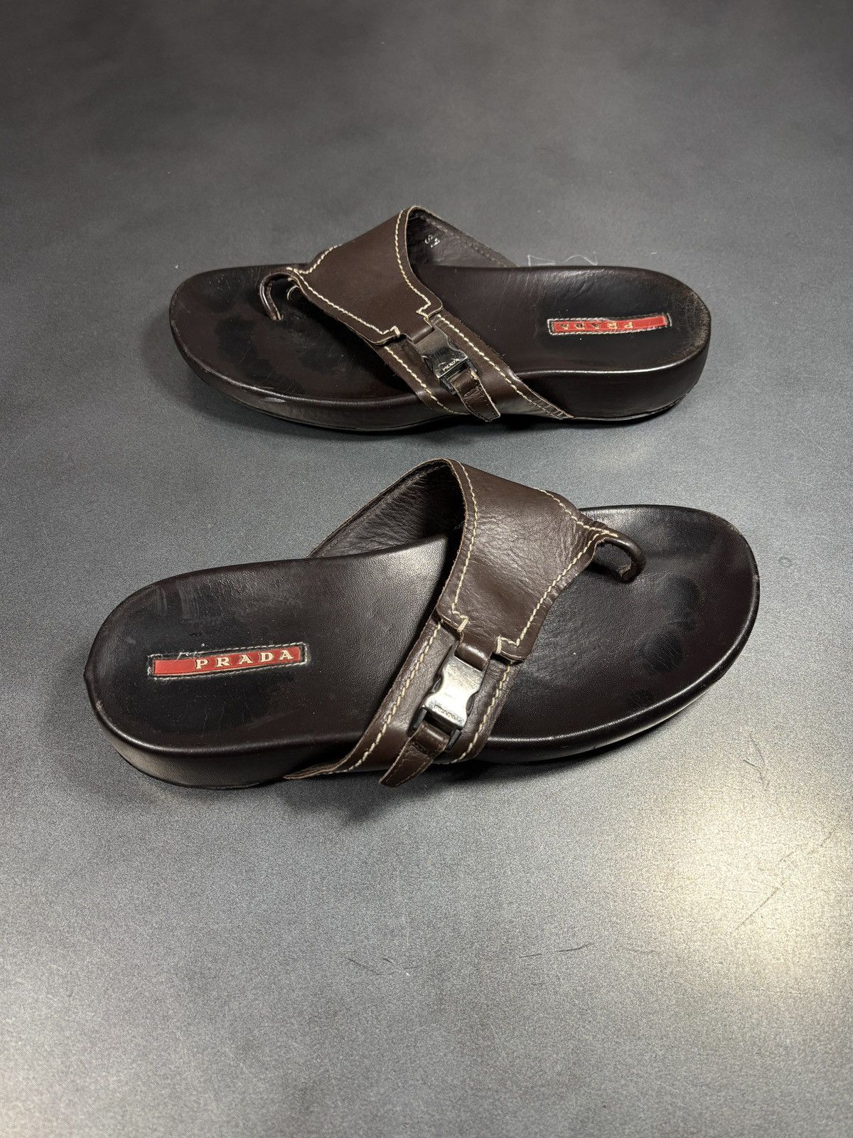 Prada Vintage Prada Sport Flip Flops 2000s Linea Rossa Mules SlipS Size US 7 / IT 37 - 2 Thumbnail