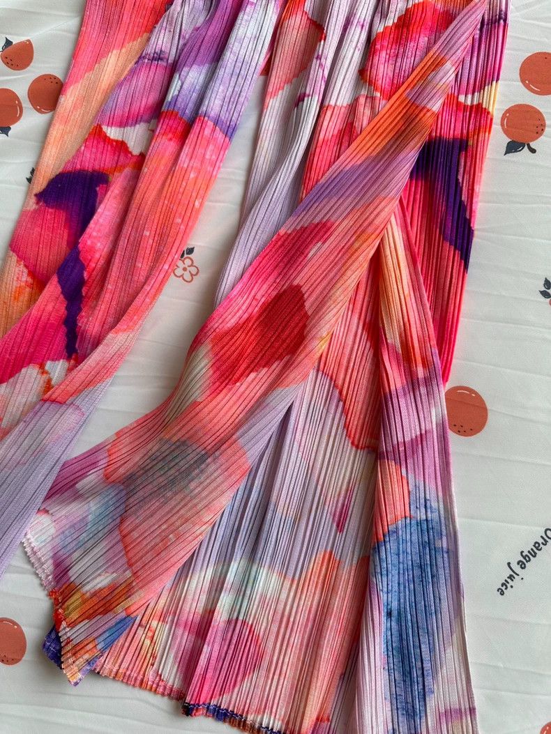 Issey Miyake Issey Miyake size:2 Pink floral pleated trousers Size 32" / US 10 / IT 46 - 7 Thumbnail