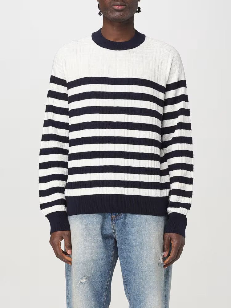Balmain o1y0426 Crewneck Sweater in White/Black Size US L / EU 52-54 / 3 - 1 Thumbnail