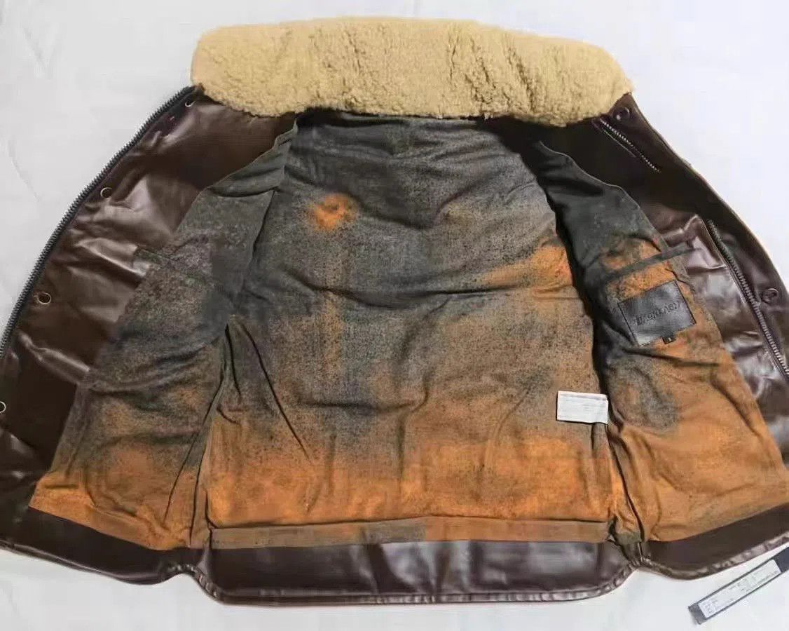 Isamu Katayama Backlash Brown Quilted Leather Vest with Shearling Collar. Size US S / EU 44-46 / 1 - 4 Thumbnail
