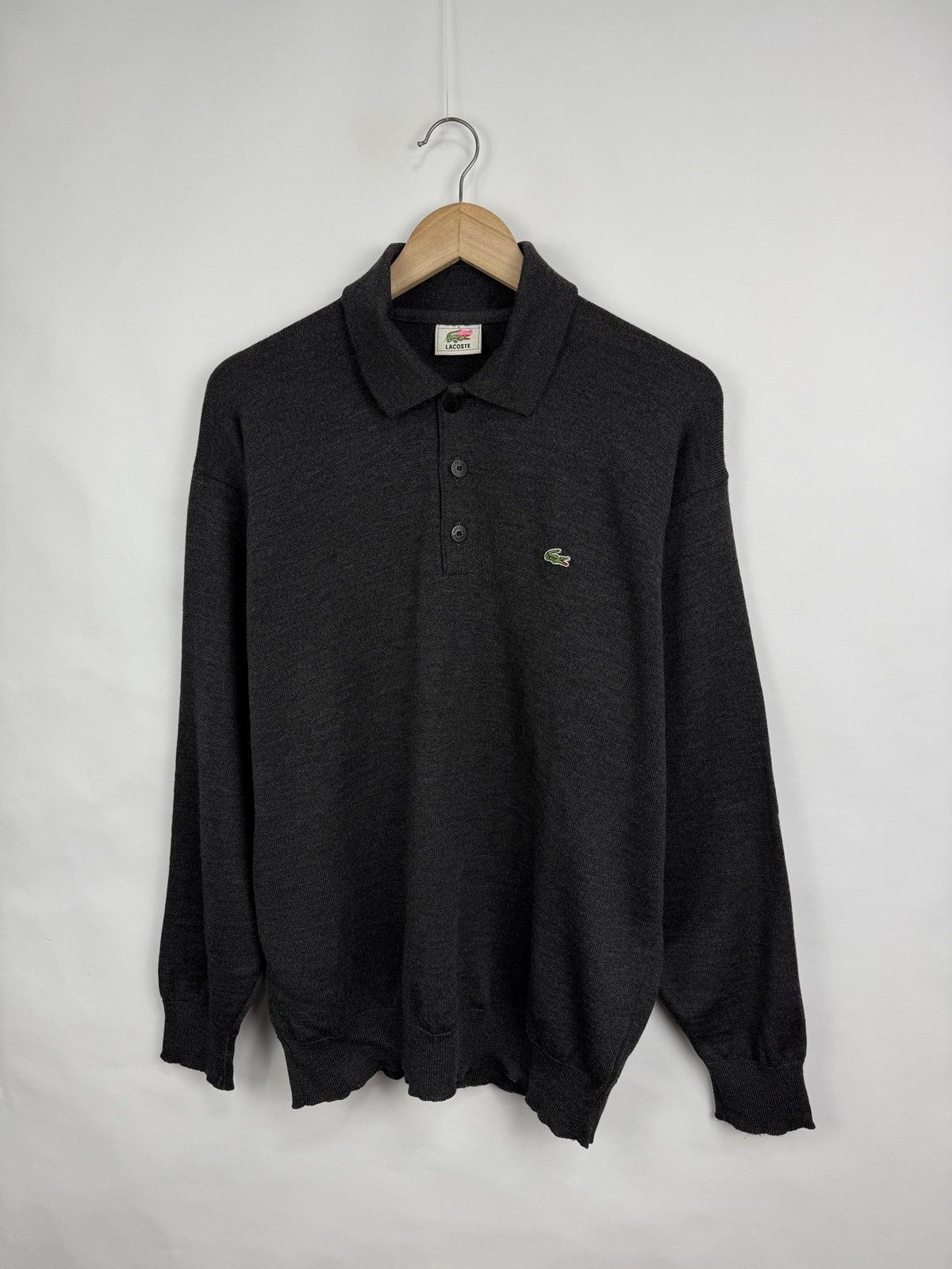 Lacoste 🇫🇷 Vintage 90s Lacoste Wool Sweater Made in France Y2K Retro Size US XL / EU 56 / 4 - 2 Thumbnail