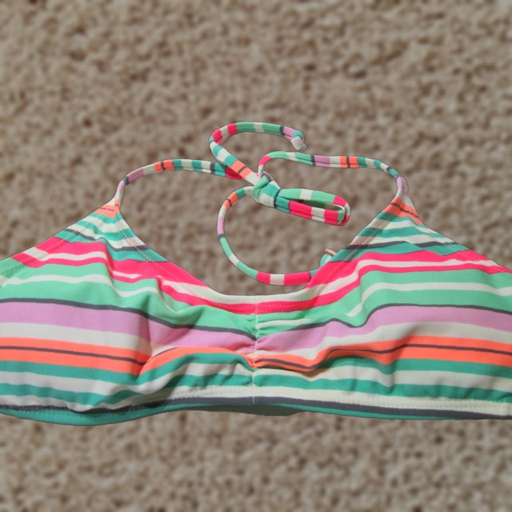 Old Navy Old Navy Womens Top Bikini Bralette Striped Halter Lined White Multi S Size S / US 4 / IT 40 - 1 Thumbnail