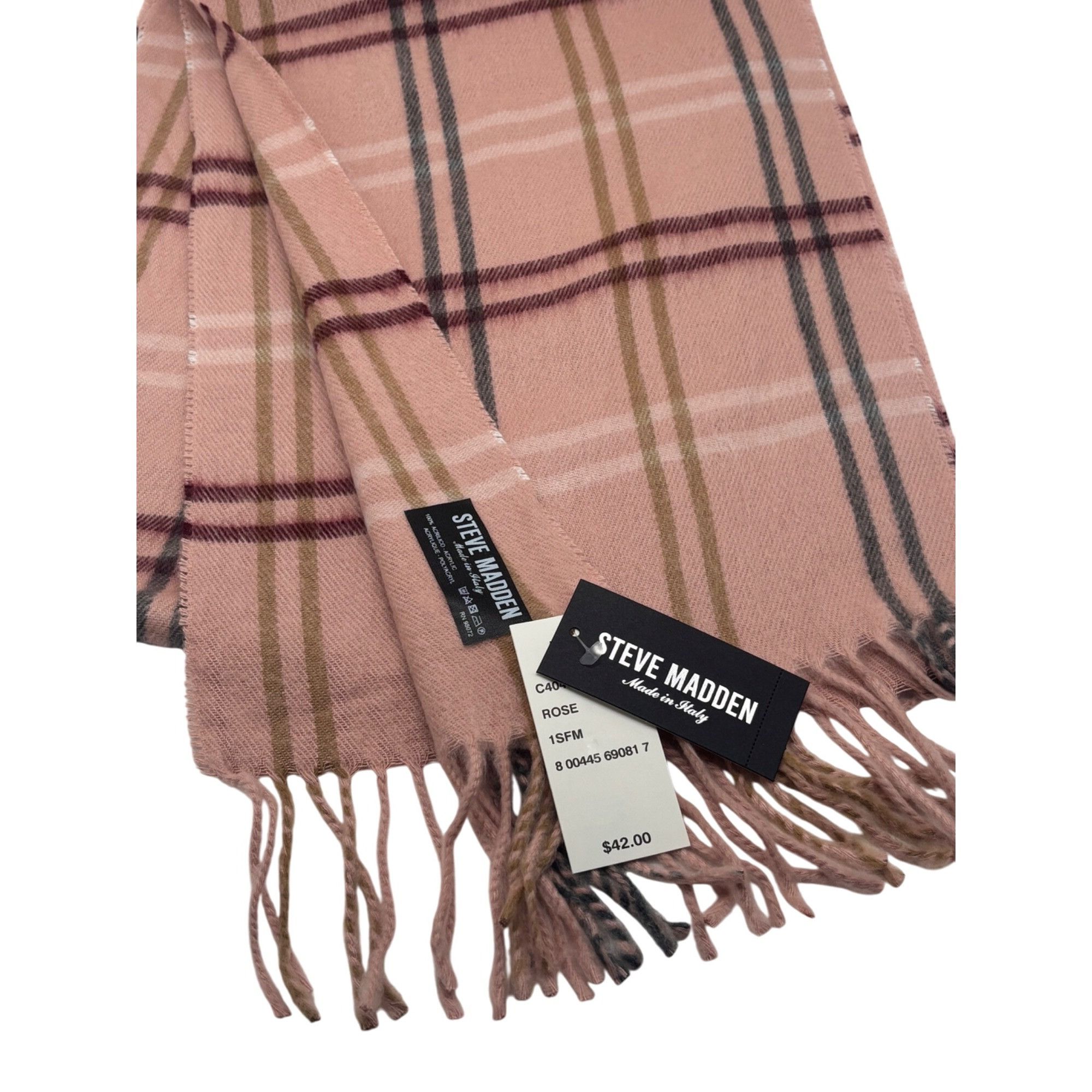 Steve Madden Set of 3 Steve Madden Plaid Muffler Scarves Made in Italy Size ONE SIZE - 8 Thumbnail