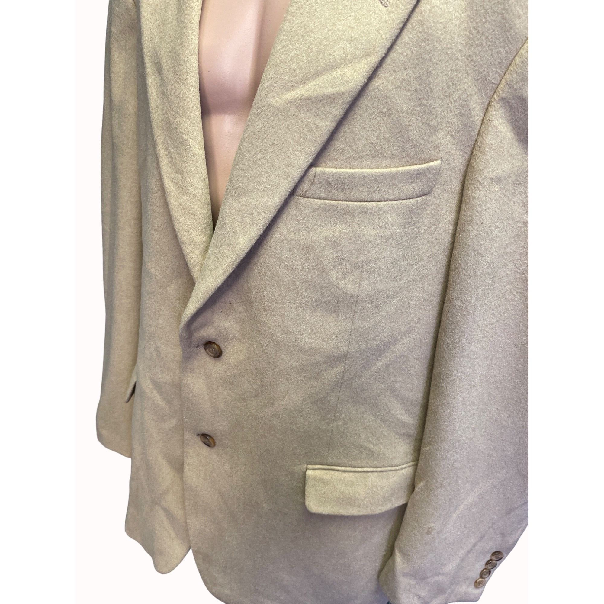 Andrew Fezza Andrew Fezza Men's Beige Sports Coat/Camel Hair Blazer Size Size 44L - 2 Thumbnail