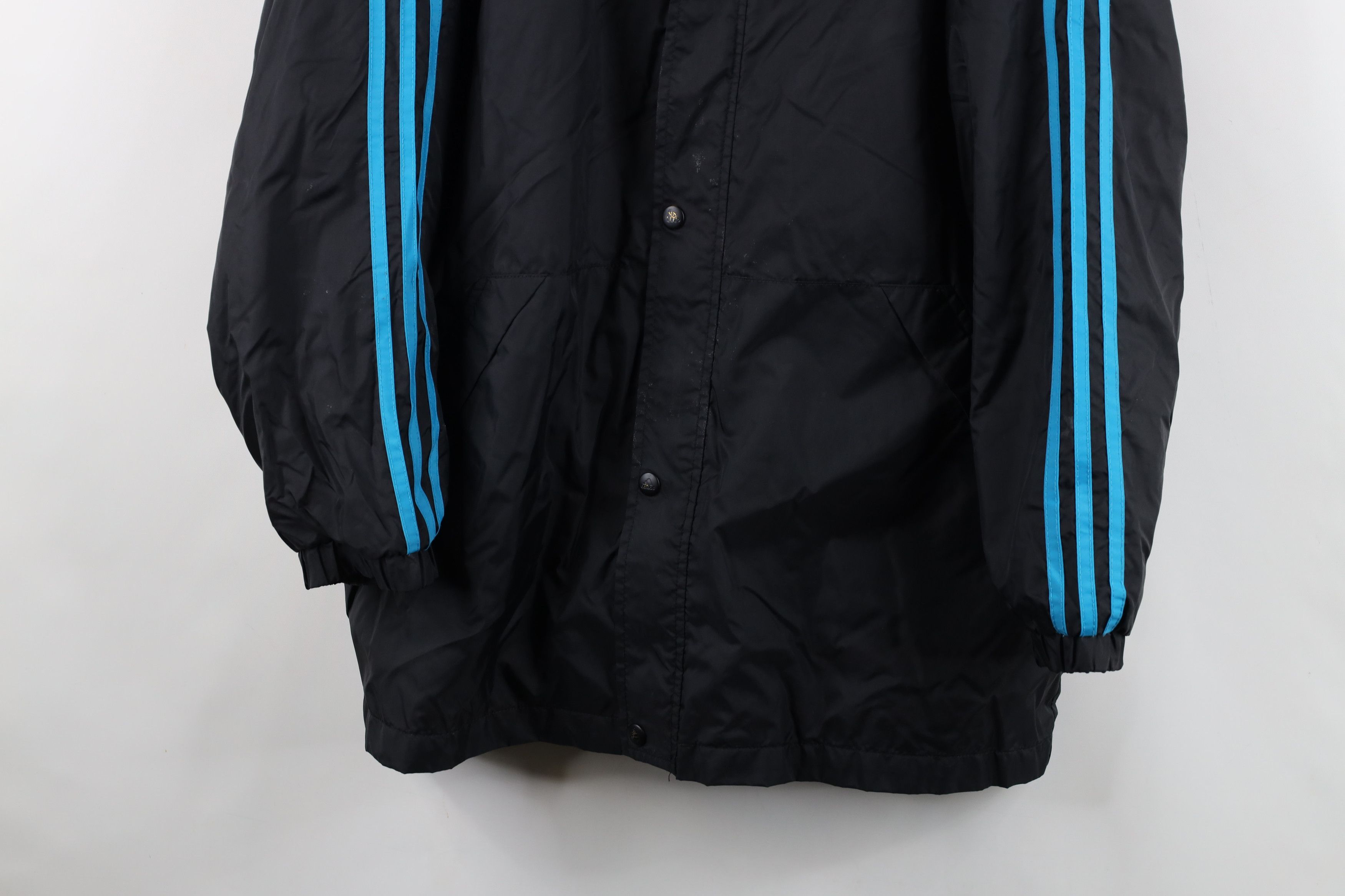 Adidas Vintage 90s Adidas Spell Out Lined Hooded Windbreaker Jacket Size US XL / EU 56 / 4 - 3 Thumbnail