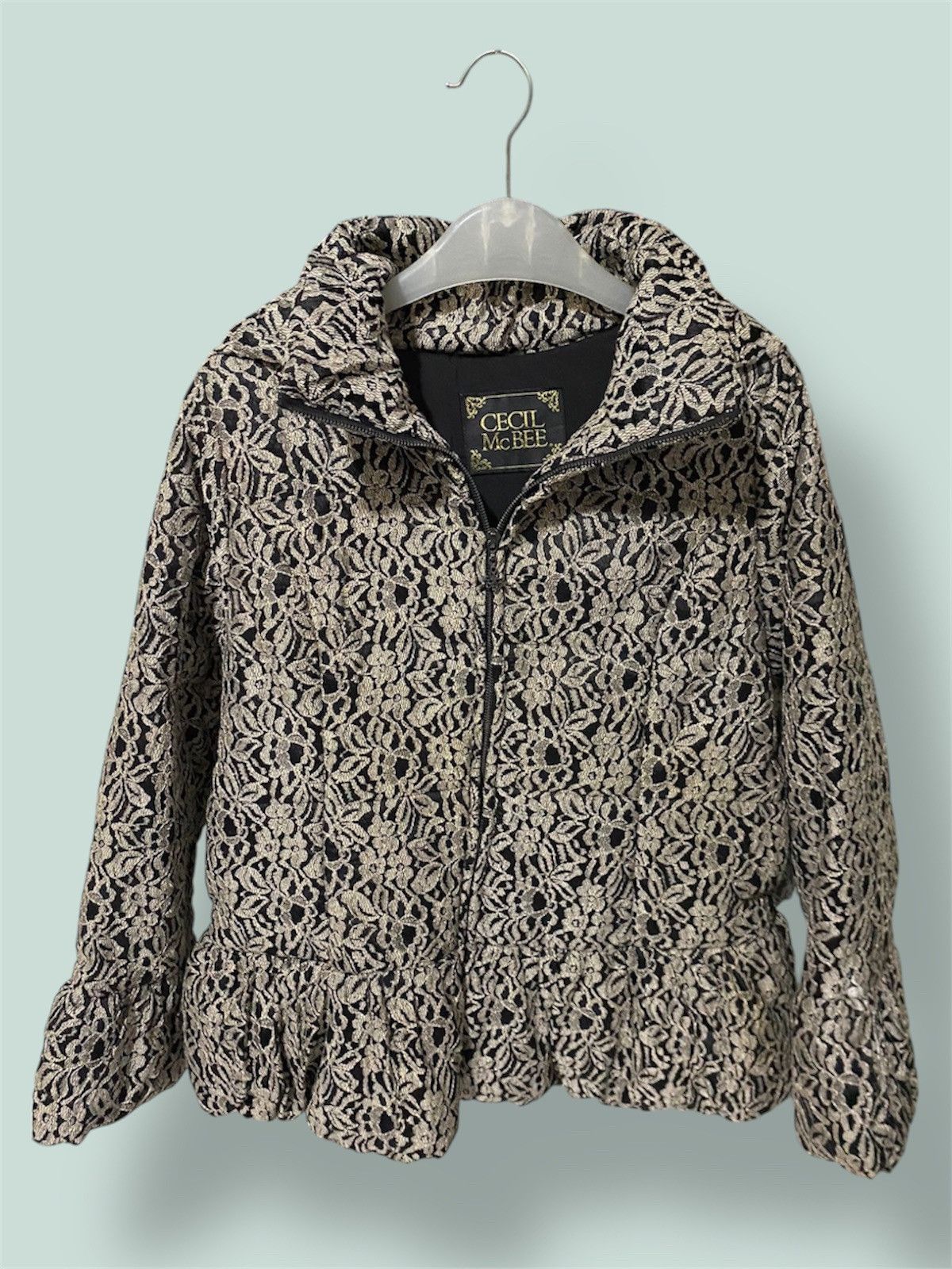 Designer Cecil McBEE Punk Rave Visual Brocade Down Jacket Size XS / US 0-2 / IT 36-38 - 1 Thumbnail