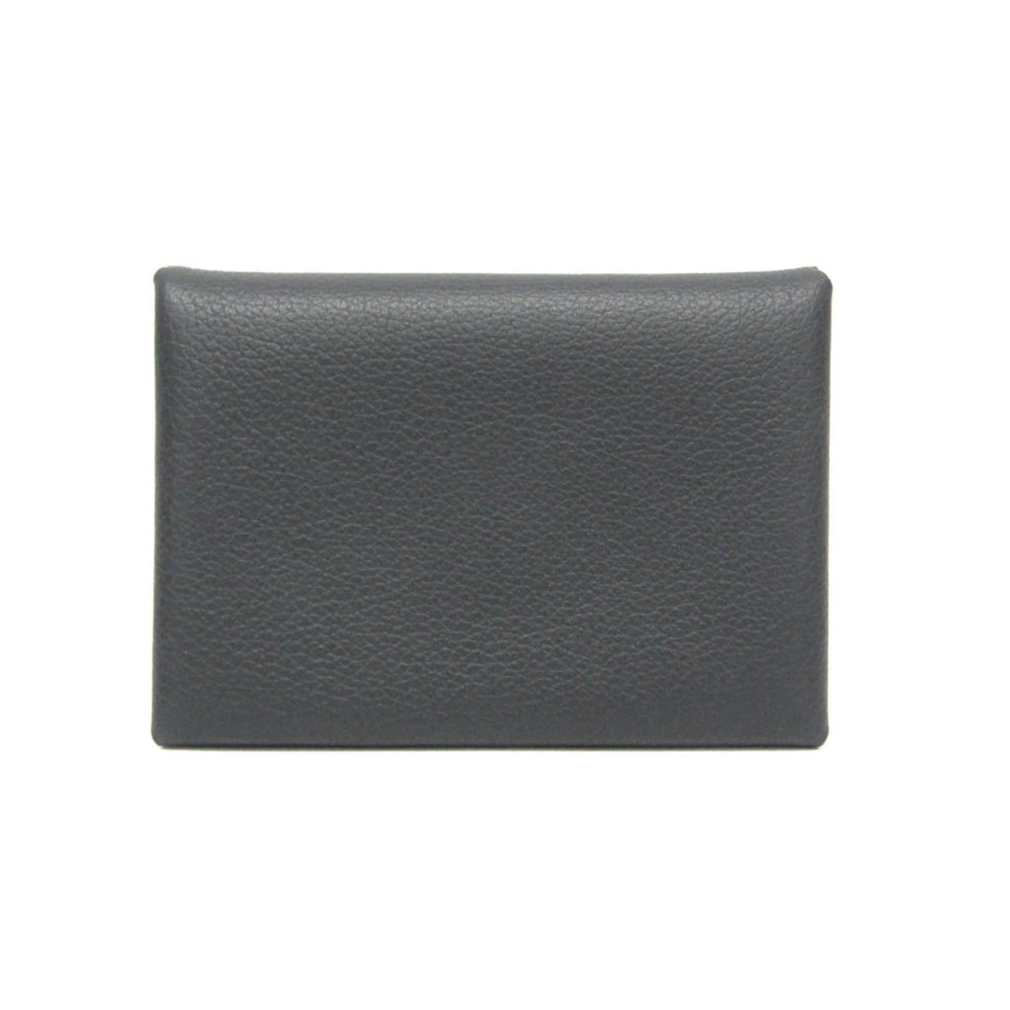Hermes Hermes Calvi Duo Togo Leather Card Case Gray Size ONE SIZE - 1 Thumbnail