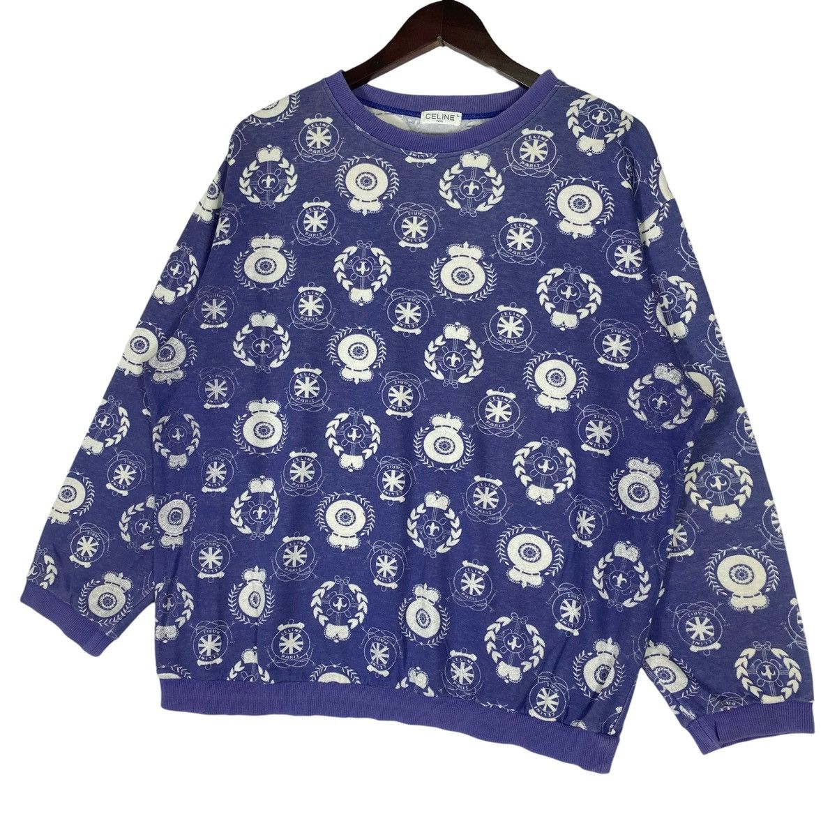 Celine Vintage 90s Celine Sweatshirt All Over Print Made In Japan Size L / US 10 / IT 46 - 3 Thumbnail
