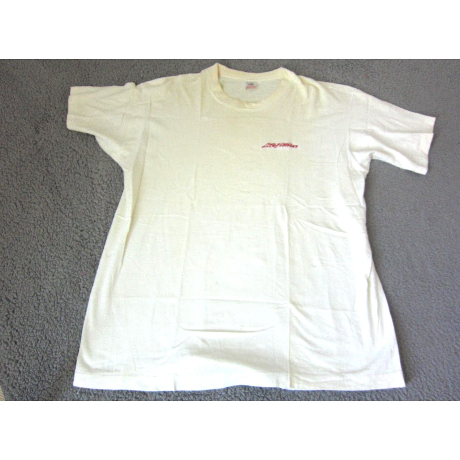 Fruit Of The Loom VINTAGE Fruit of the Loom Shirt Mens XL White Life Fitness Made USA T-Shirt 80s 90s Classic School Crew Neck Short Sleeve Jersey Solid Size US XL / EU 56 / 4 - 2 Thumbnail