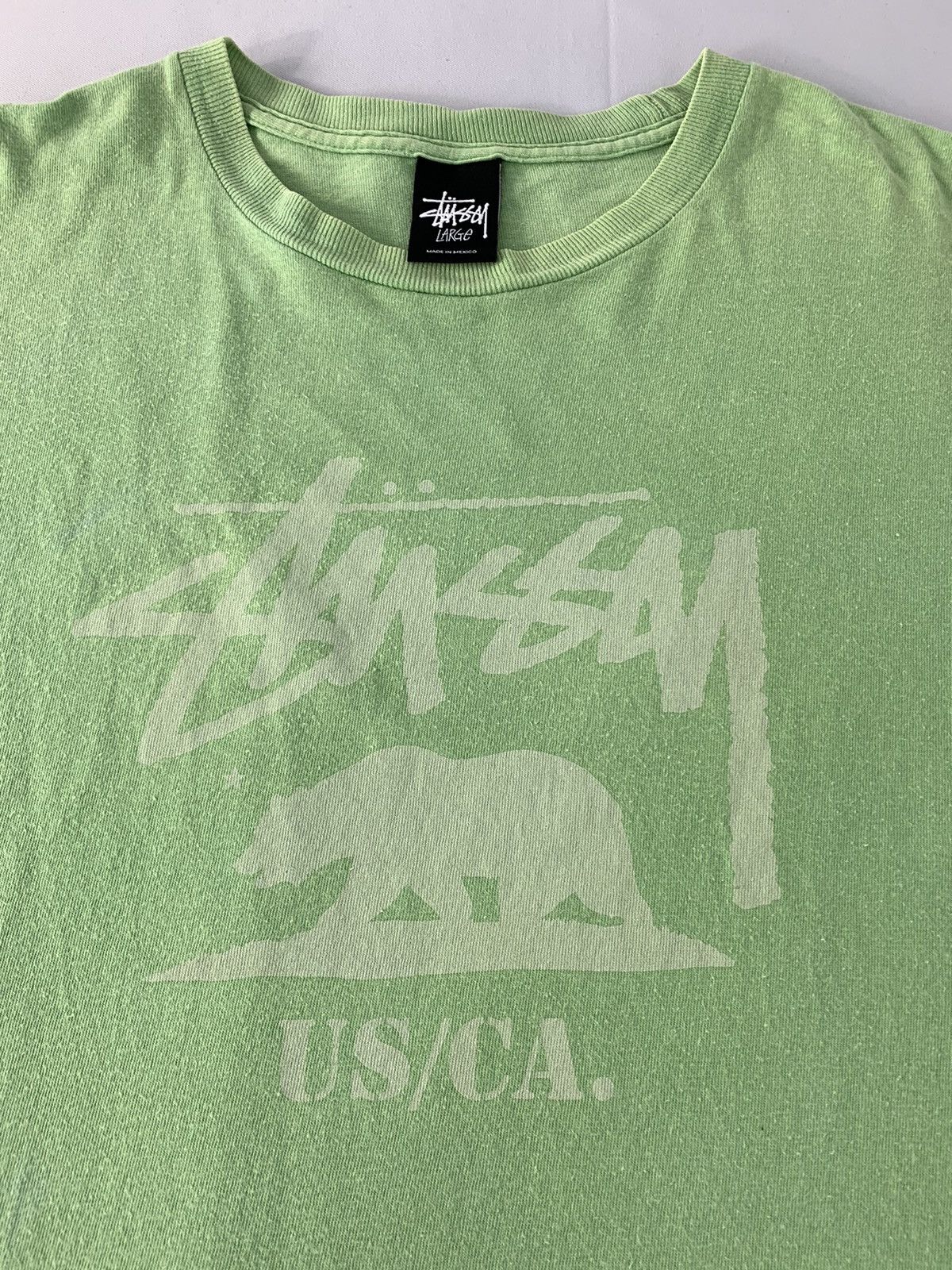 Stussy × Vintage Stussy USCA Big Bear Logo Spell Out Printed Casual Tee Size US L / EU 52-54 / 3 - 4 Thumbnail