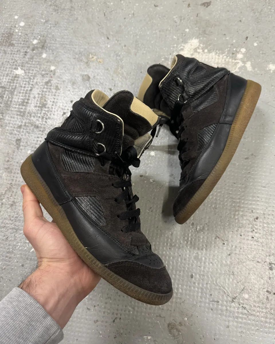 Maison Margiela Maison Margiela High Black & Brown Leather High Gum Shoes Size US 6 / IT 36 - 1 Thumbnail