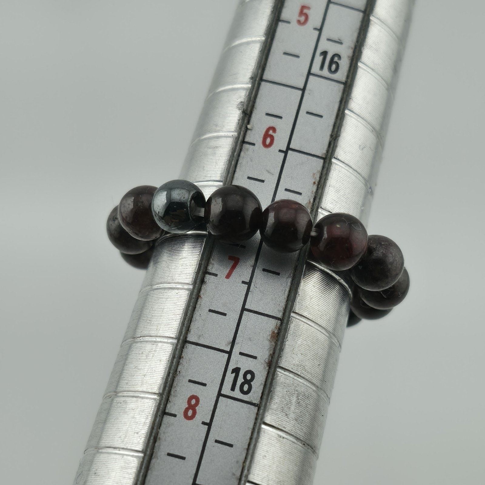 Other Garnet Beaded Natural Stone Stretch Dark Red Round 6.5 - 7 Size ONE SIZE - 3 Thumbnail