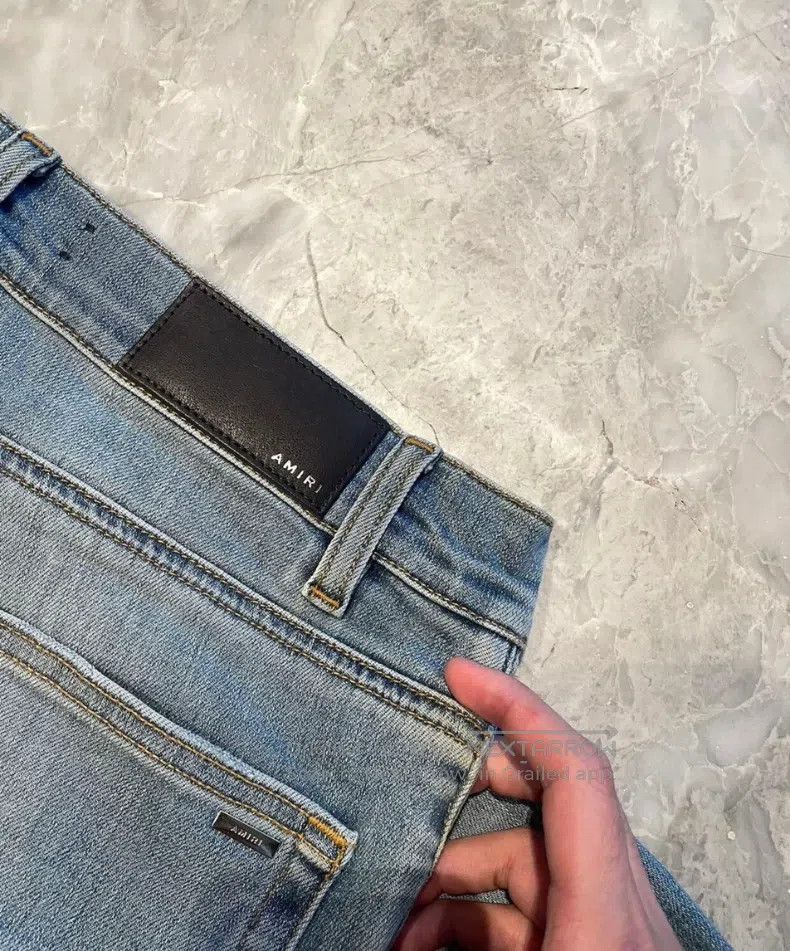 Amiri Amiri Size 31 Velvet Art Patchwork Blue Jeans Size US 31 - 3 Thumbnail