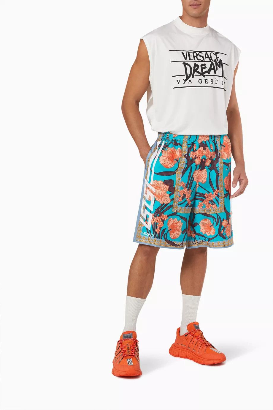 Versace Versace Men's Acid Bouquet Silk Shorts Size US 32 / EU 48 - 3 Thumbnail