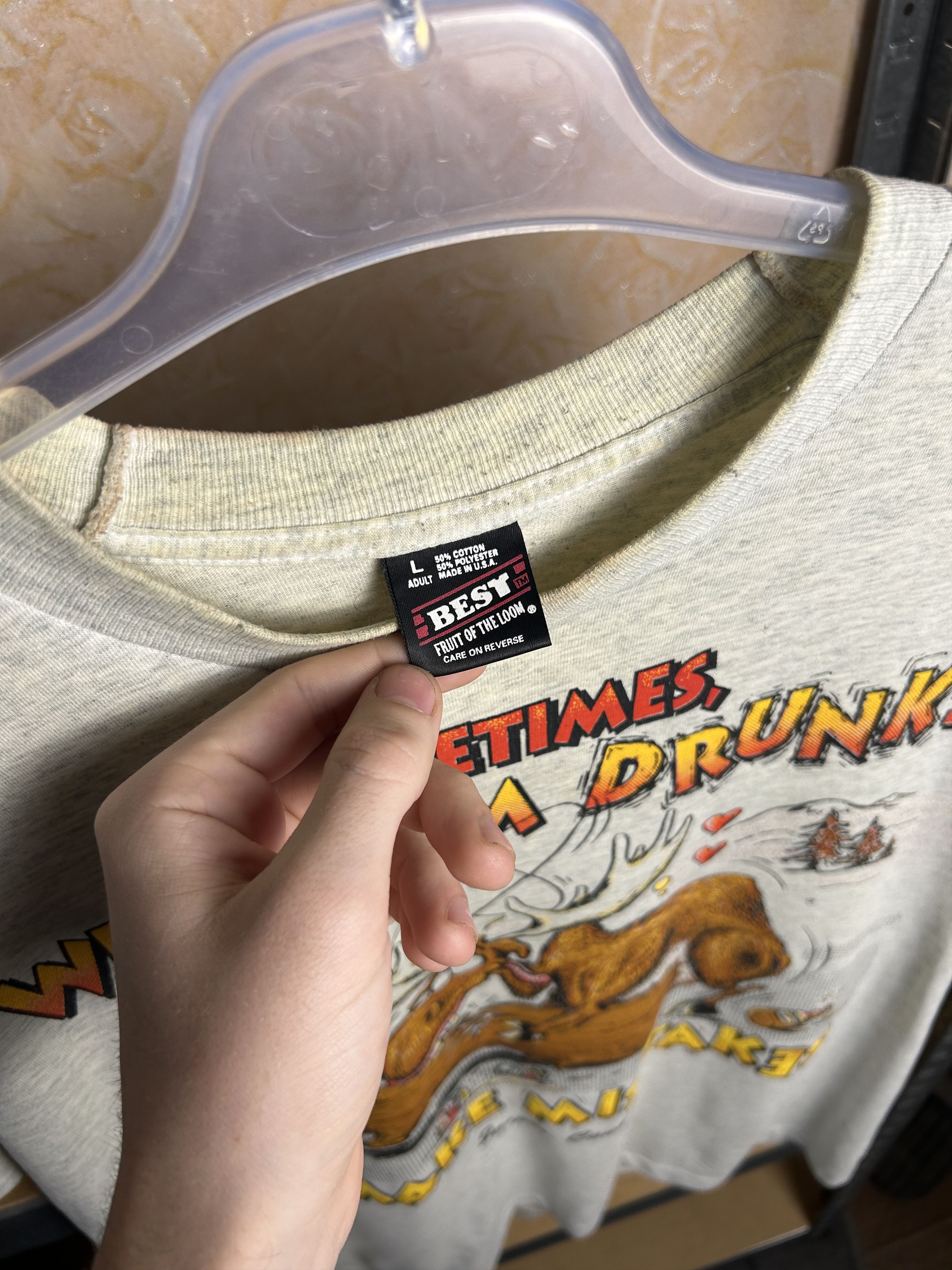 Vintage Vintage 90s Drunk Moose Funny Humor Sex T-shirt Size US L / EU 52-54 / 3 - 4 Thumbnail