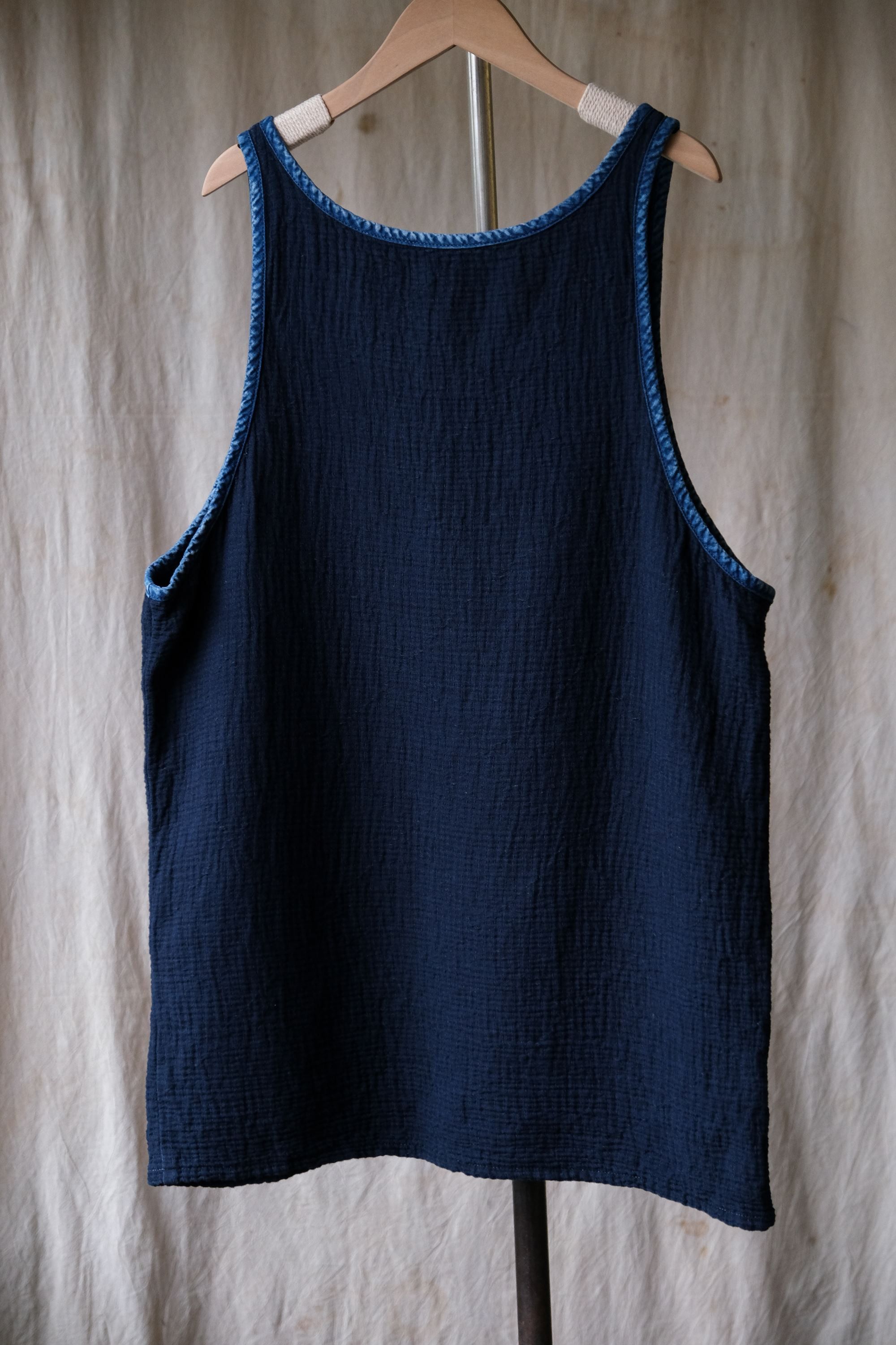 Porter Classic Porter Classic - Kendo x Sashiko Tank Top - INDIGO Size US M / EU 48-50 / 2 - 3 Thumbnail