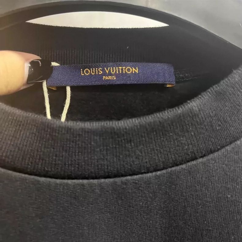 Louis Vuitton Black Logo Sweatshirt with Studs-2506