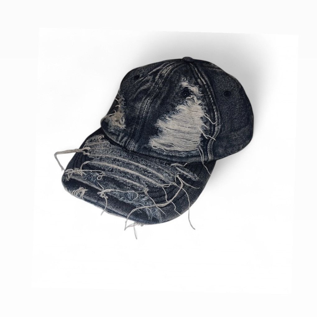 Japanese Brand Denim Blue Ripped Streetwear Vintage baseball cap Size ONE SIZE - 1 Thumbnail