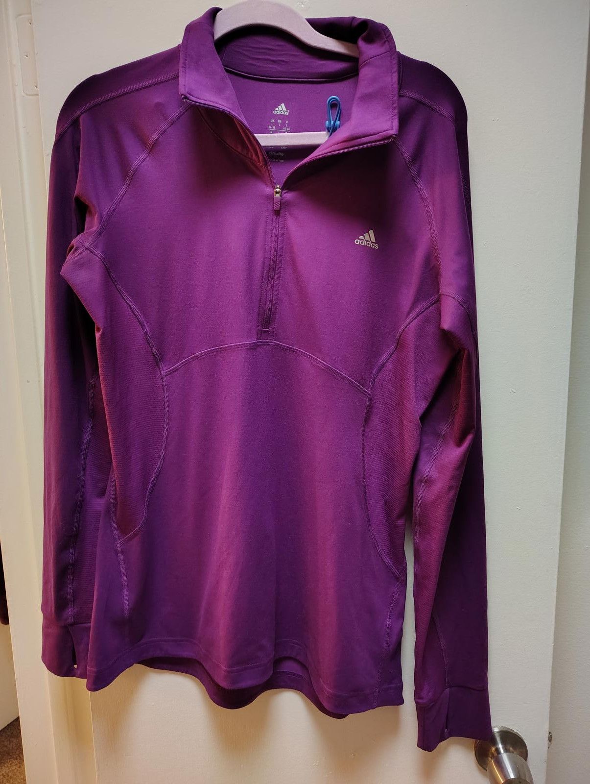 Adidas Adidas Women's Purple Zip-Up Performance Pullover Size L / US 10 / IT 46 - 1 Thumbnail
