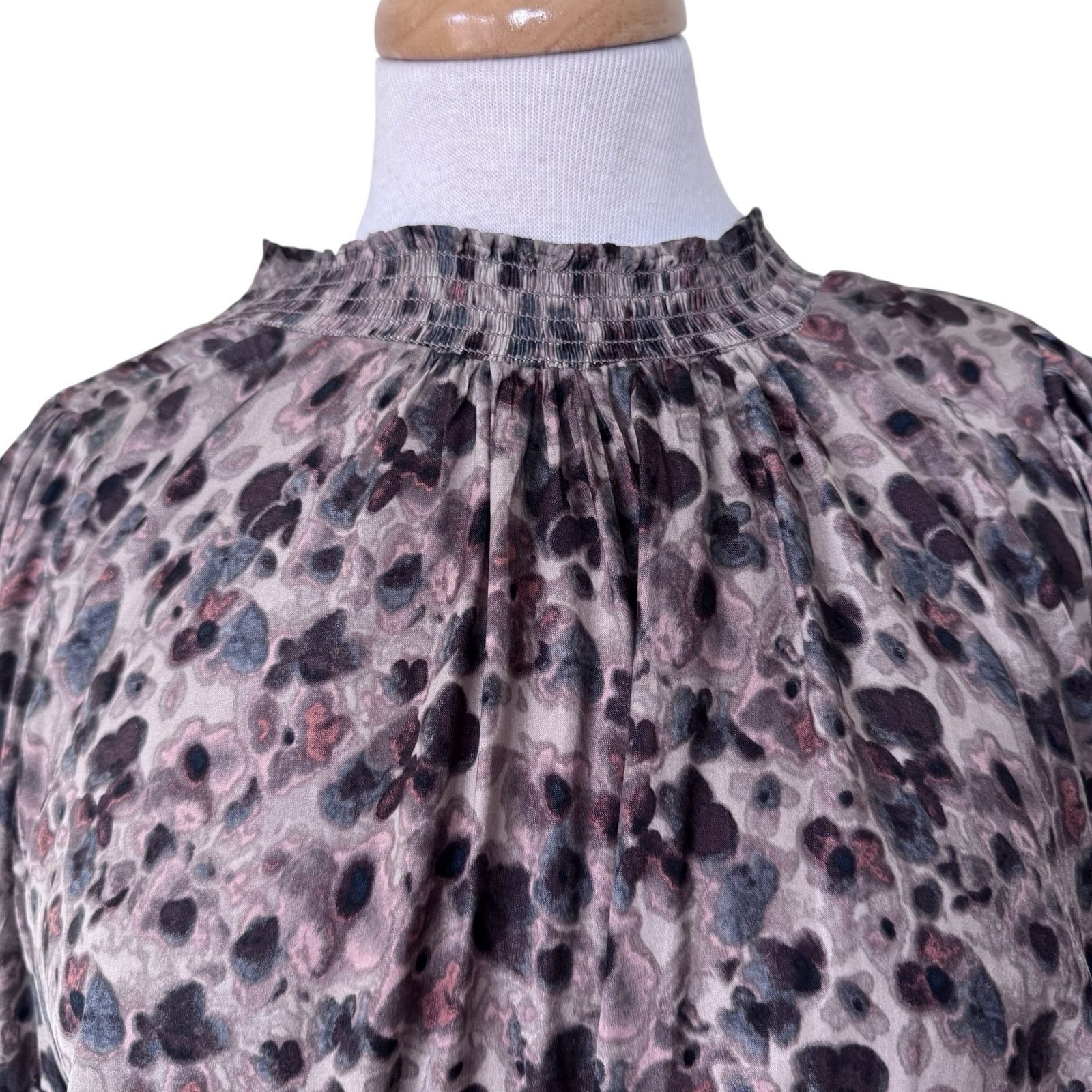 Grade & Gather GRADE & GATHER Printed Smocked Waist Multicolor Mini Dress Size L / US 10 / IT 46 - 6 Thumbnail