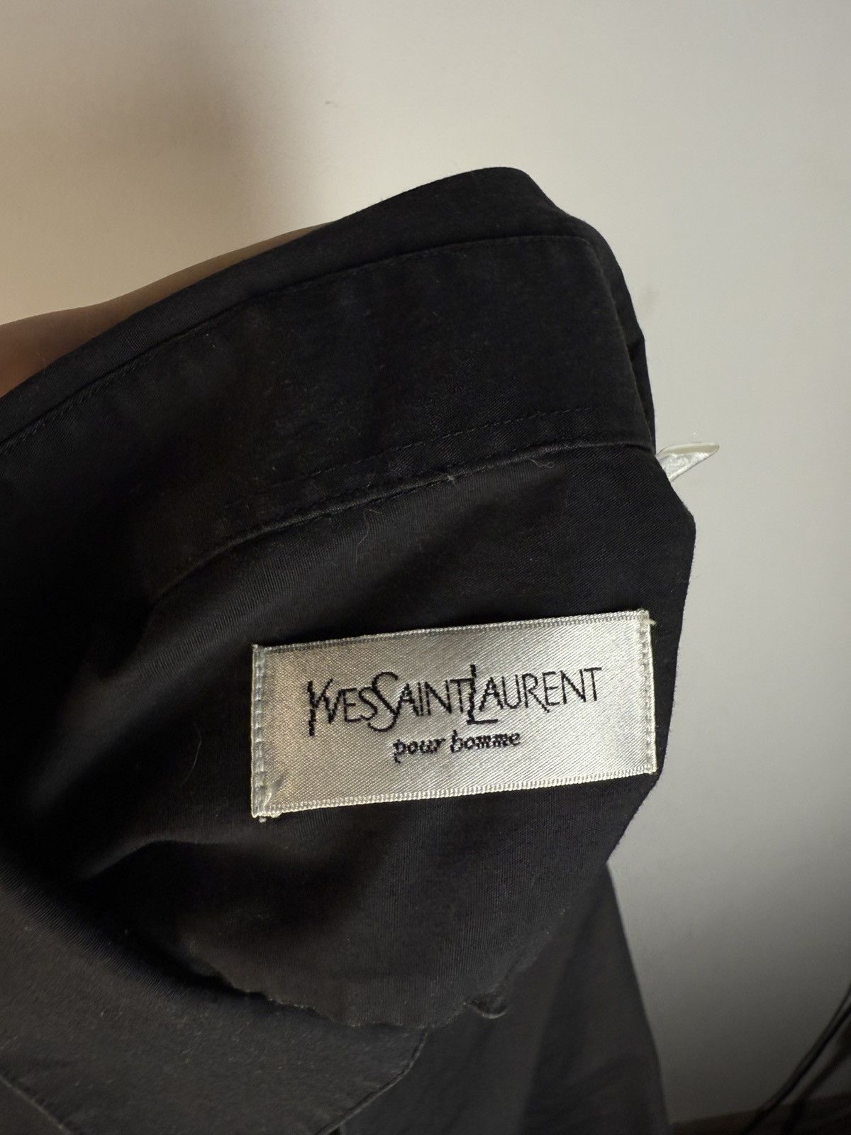 Yves Saint Laurent Black YSL Shirt Button Up Short Sleeve Vintage Collar y2k Size US L / EU 52-54 / 3 - 6 Thumbnail