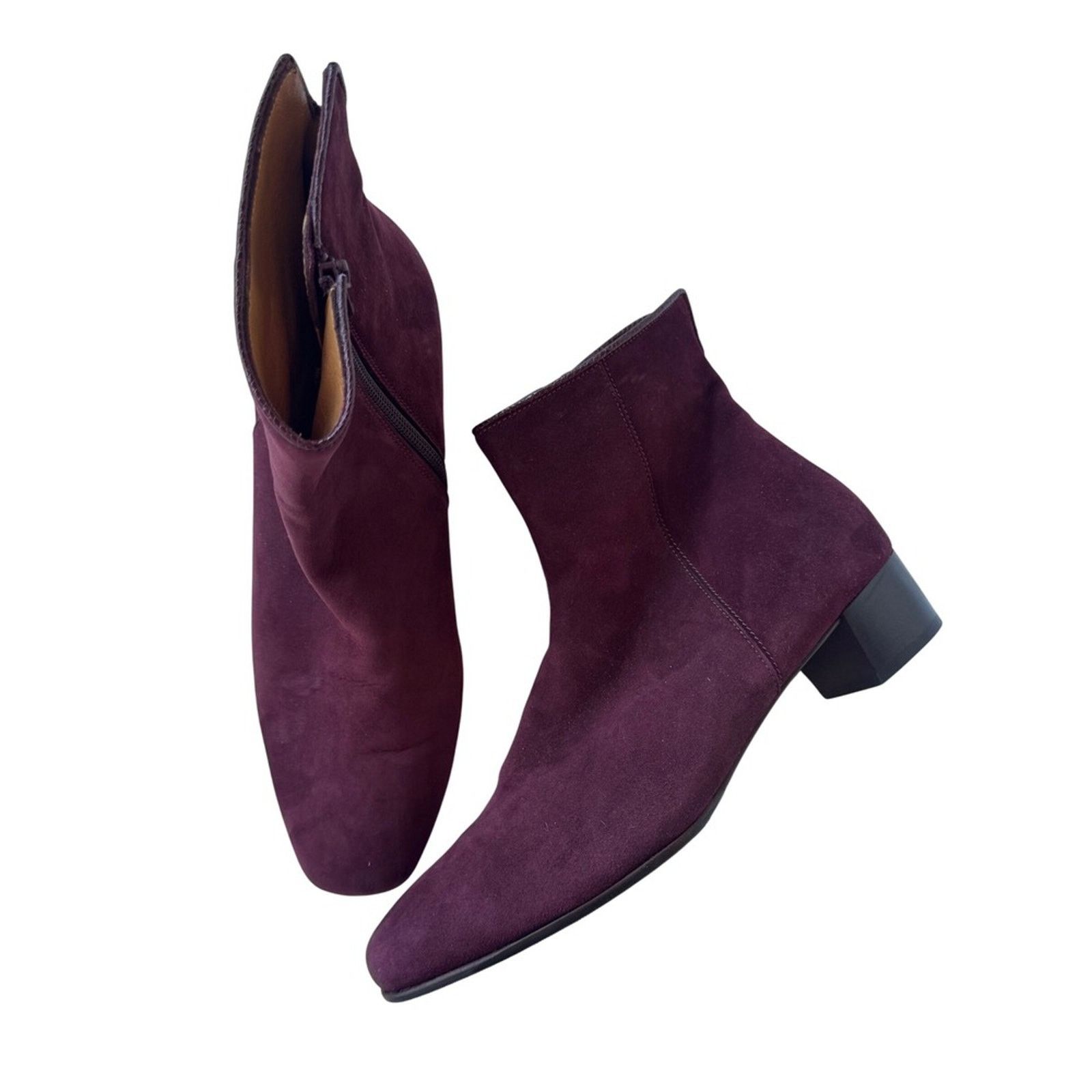 & Other Stories Eliot Zed London Suede Ankle Boots – Burgundy, Made in Italy Size US 8.5 / IT 38.5 - 1 Thumbnail