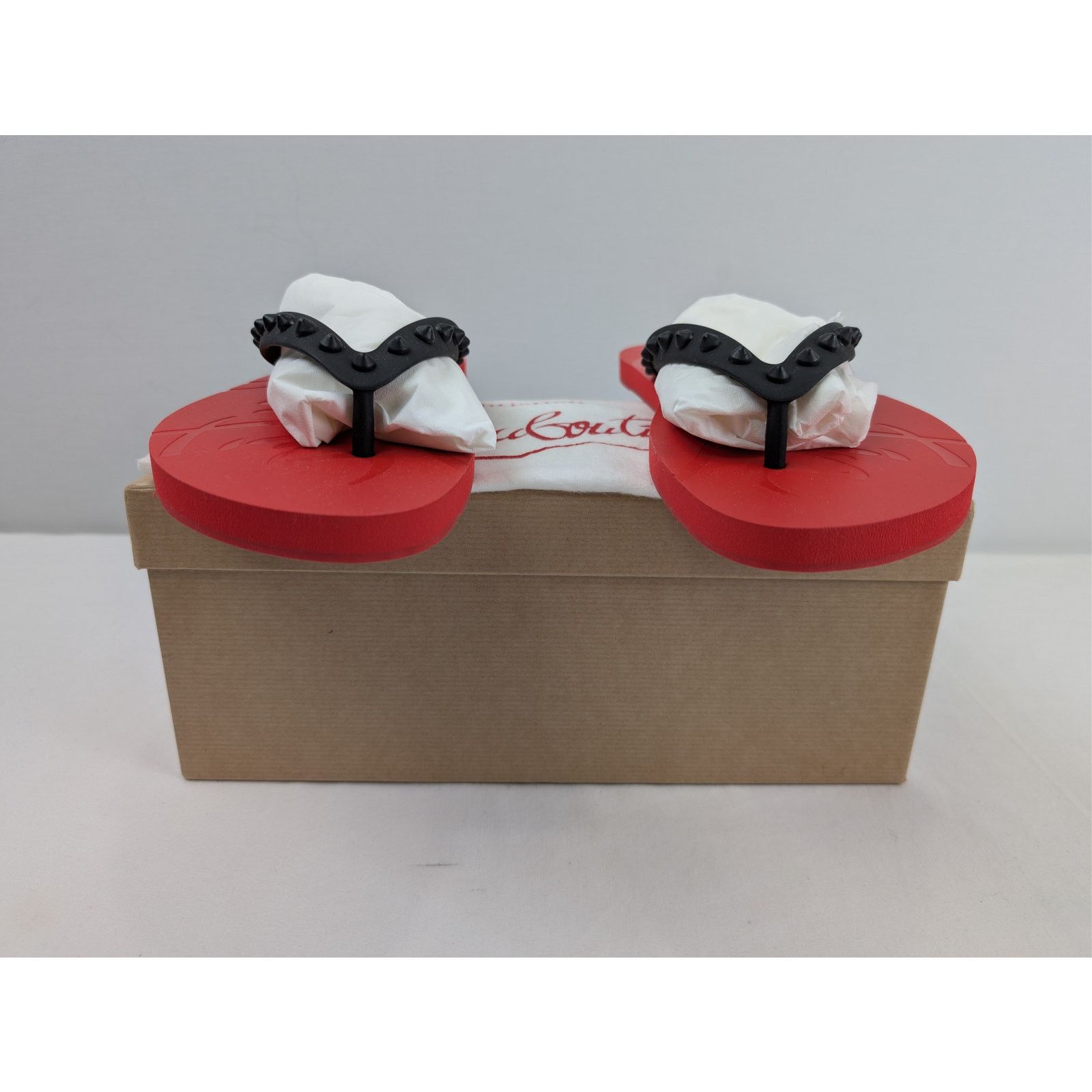 Christian Louboutin o1rshd1 Loubi Flip Donna Flat Slipper in Black/Loubi Size US 12 / IT 42 - 15 Thumbnail