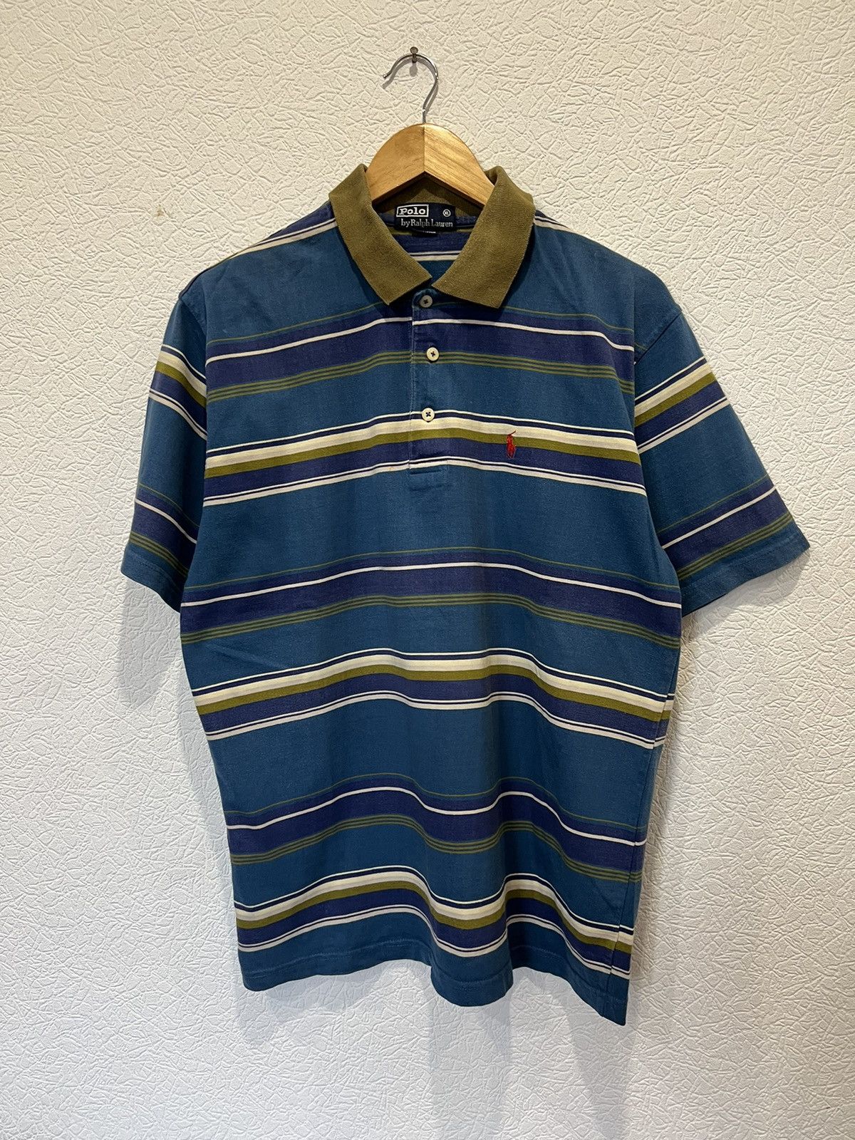 Polo Ralph Lauren Vintage Polo Ralph Lauren Blue T Shirt Polo Striped Size US XL / EU 56 / 4 - 1 Thumbnail
