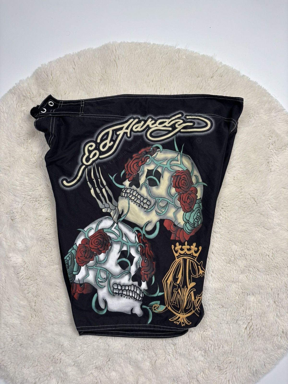 Christian Audigier × Ed Hardy Ed Hardy Vintage Rare Shorts Big Logo Y2K Style Size US 34 / EU 50 - 2 Thumbnail