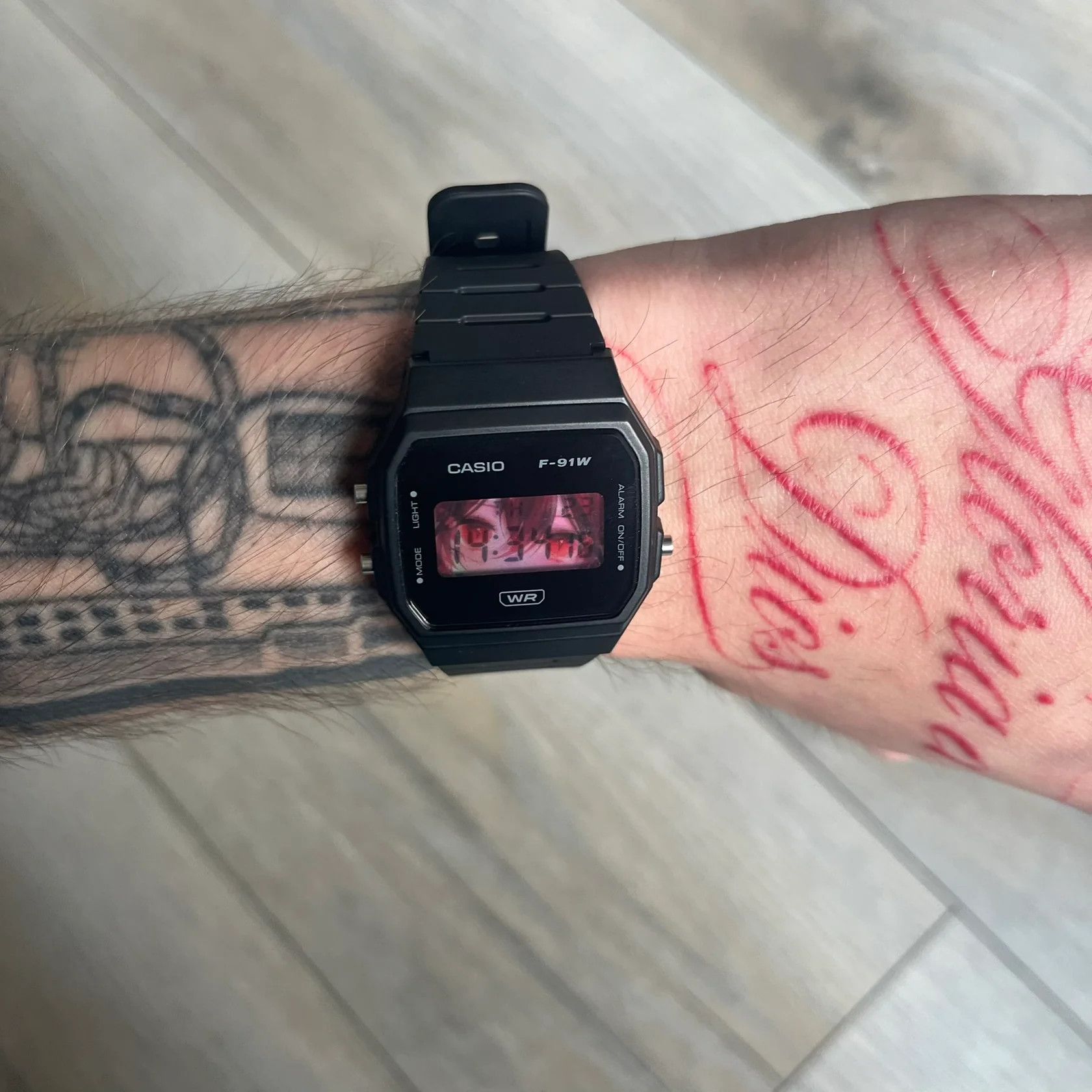 Casio Casio F-91W "Crimson Eyes" Black Digital Watch Size ONE SIZE - 4 Thumbnail