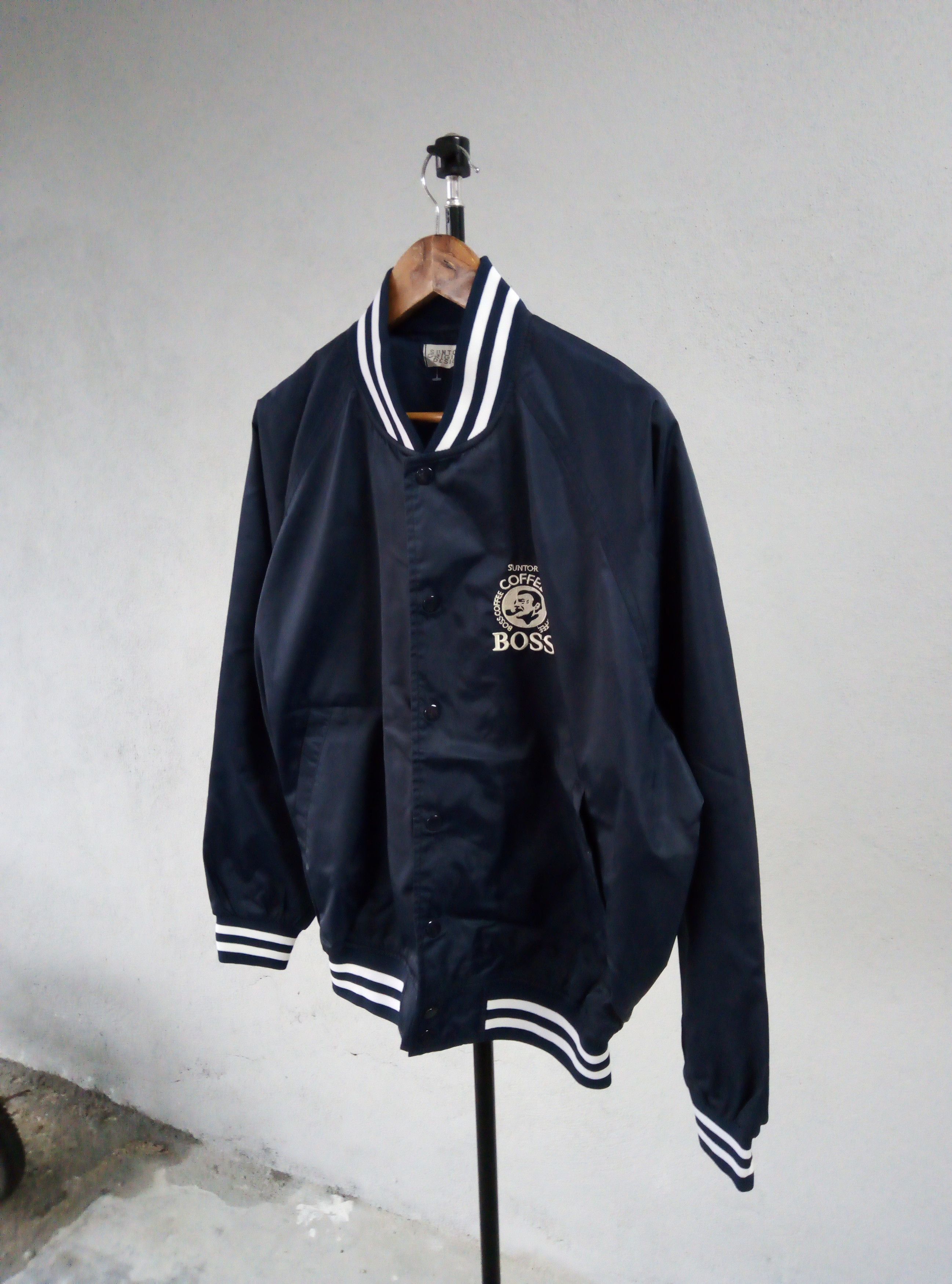 Vintage Suntory boss coffee varsity bomber jacket Size US L / EU 52-54 / 3 - 2 Thumbnail