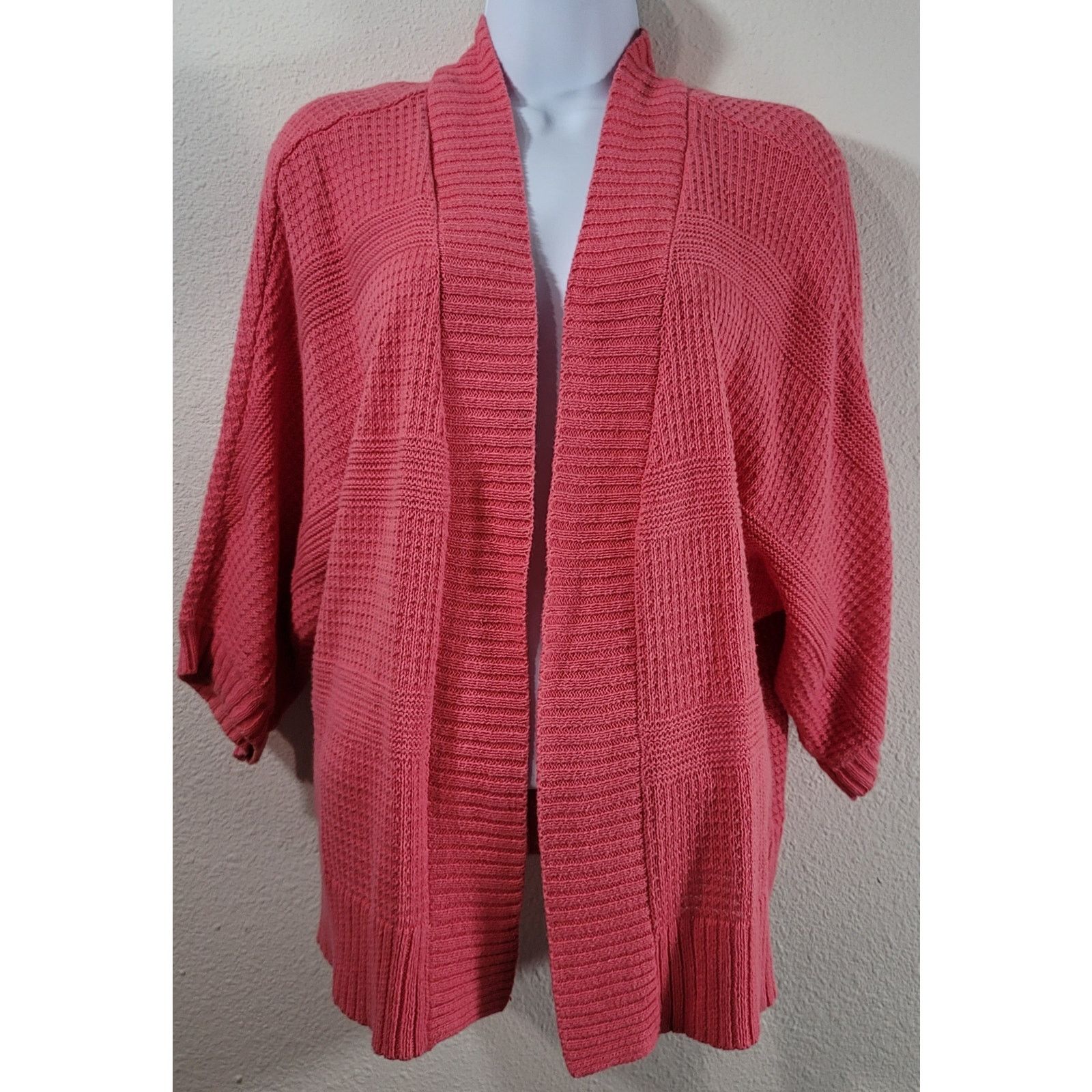 Other St John's Bay Orange Open Front Knit Cardigan Sweater PL Size L / US 10 / IT 46 - 1 Thumbnail