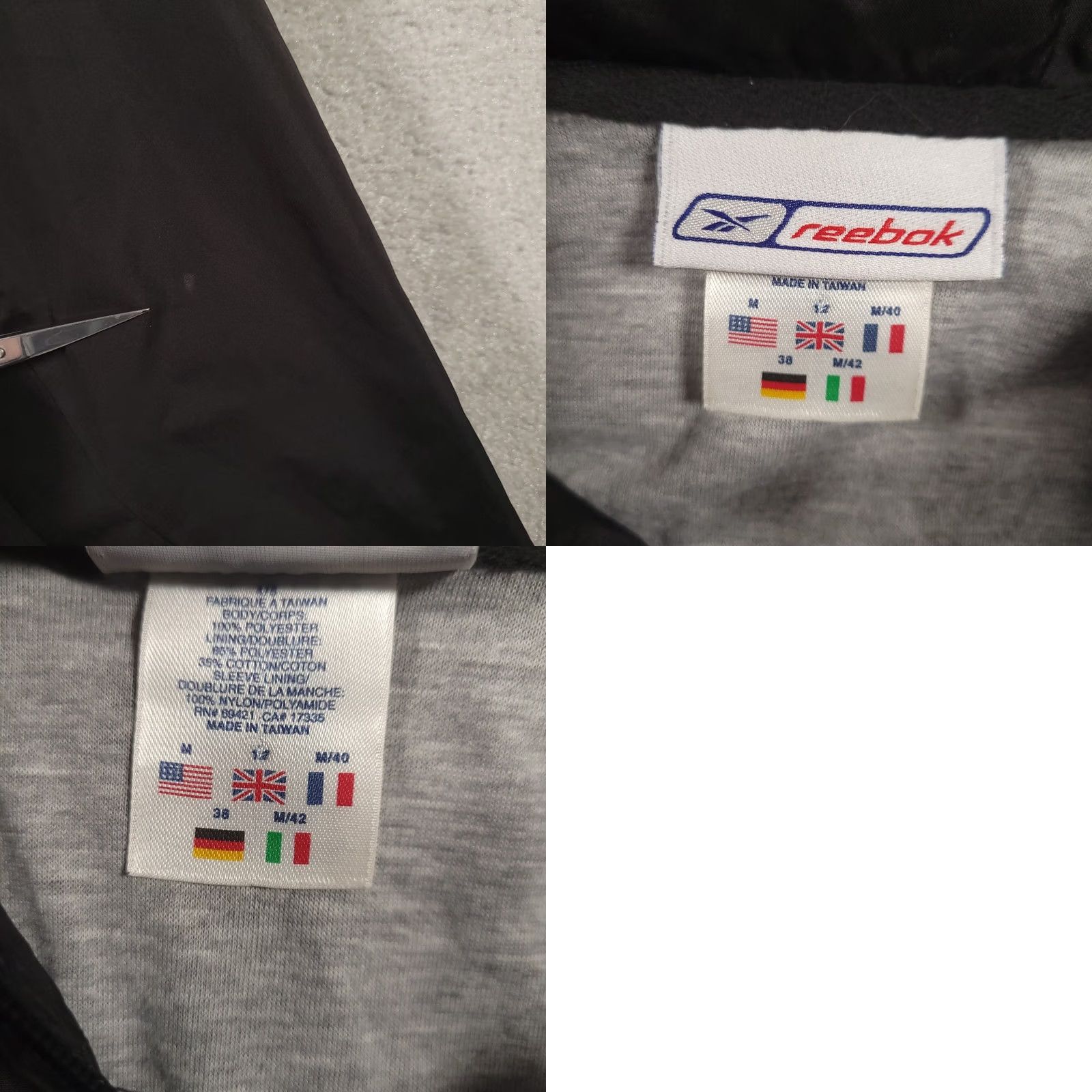 Reebok VINTAGE Reebok Windbreaker Jacket M Embroidered Zip Black Womens Size M / US 6-8 / IT 42-44 - 8 Thumbnail