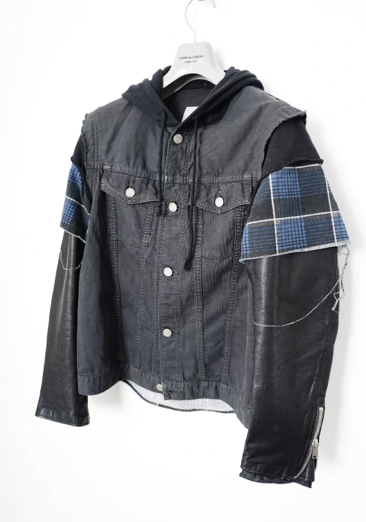 Undercover Undercover Leather Sleeve Panel Denim Jacket Size US S / EU 44-46 / 1 - 3 Thumbnail