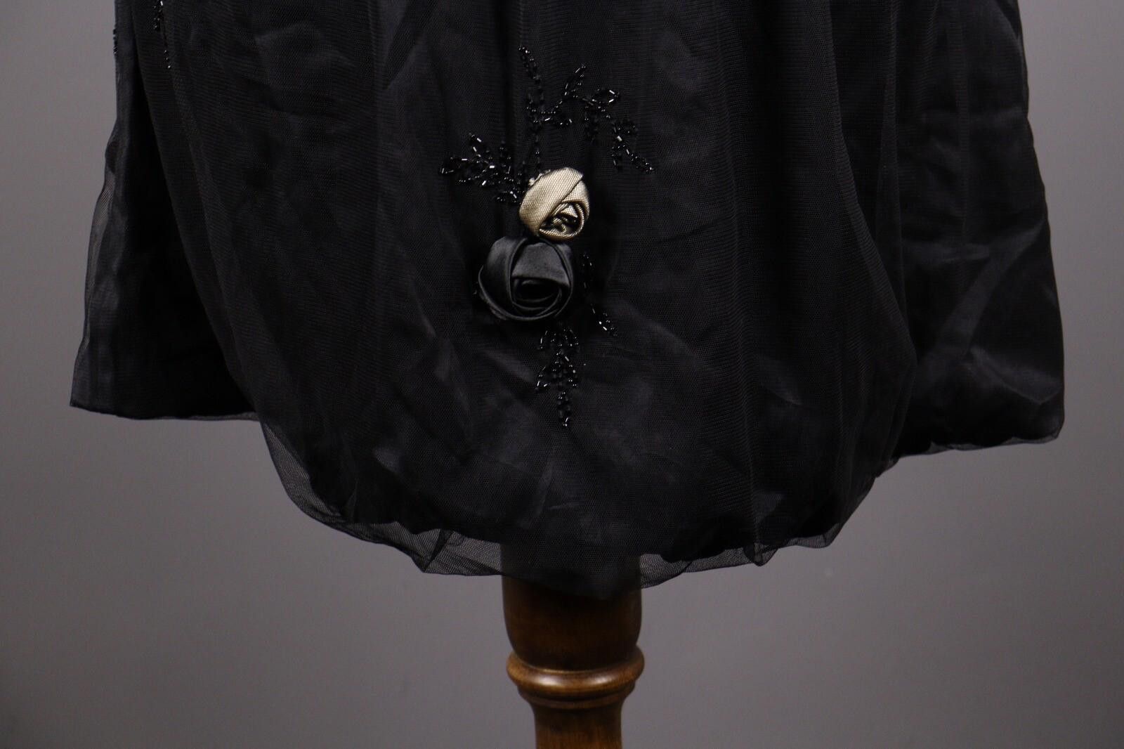 Designer Max Mara Black Mesh Floral Night Tank Midi Dress Size M Size M / US 6-8 / IT 42-44 - 9 Thumbnail