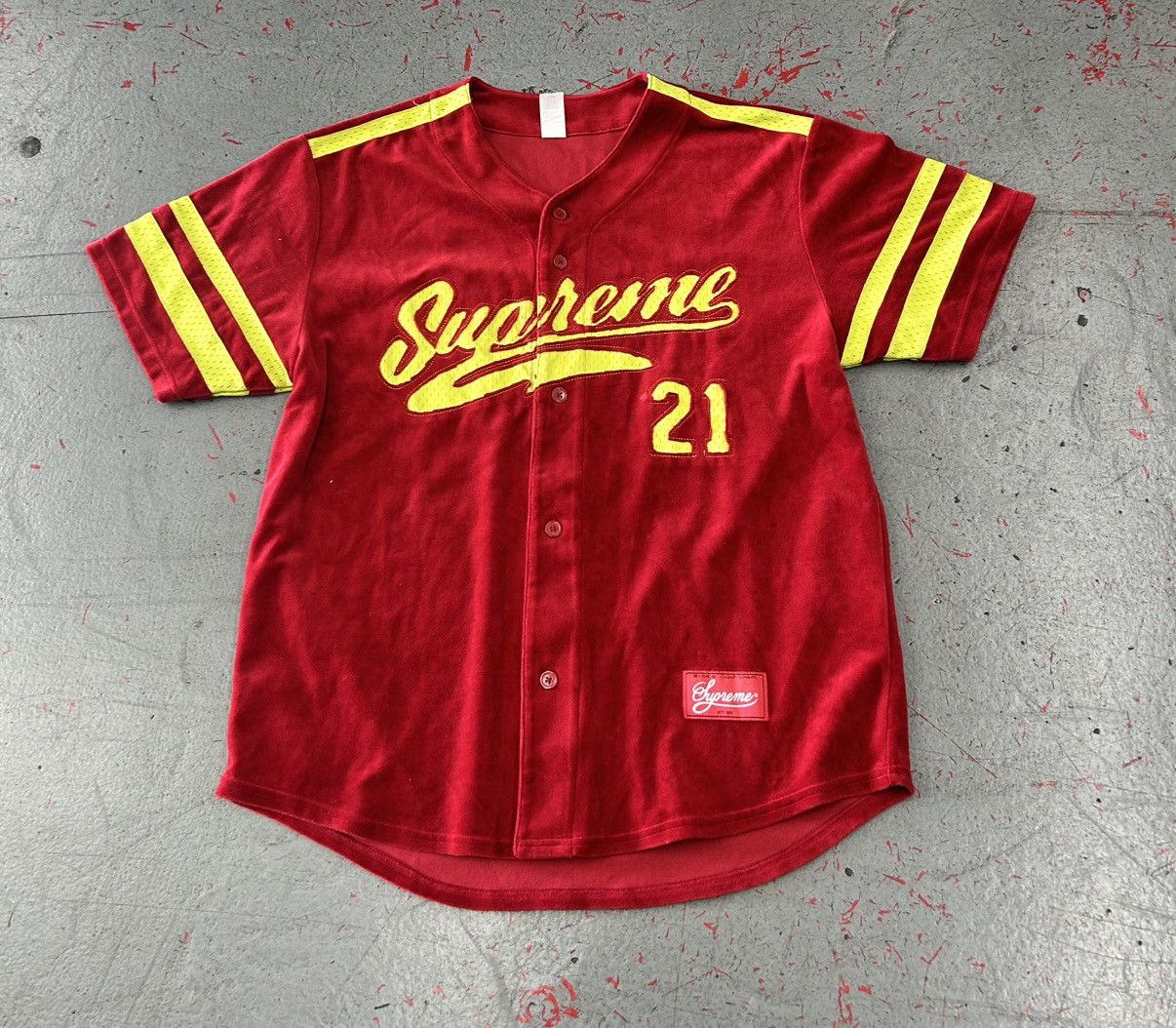 Supreme Supreme Velour Baseball Red Jersey Size Large Size US L / EU 52-54 / 3 - 1 Thumbnail