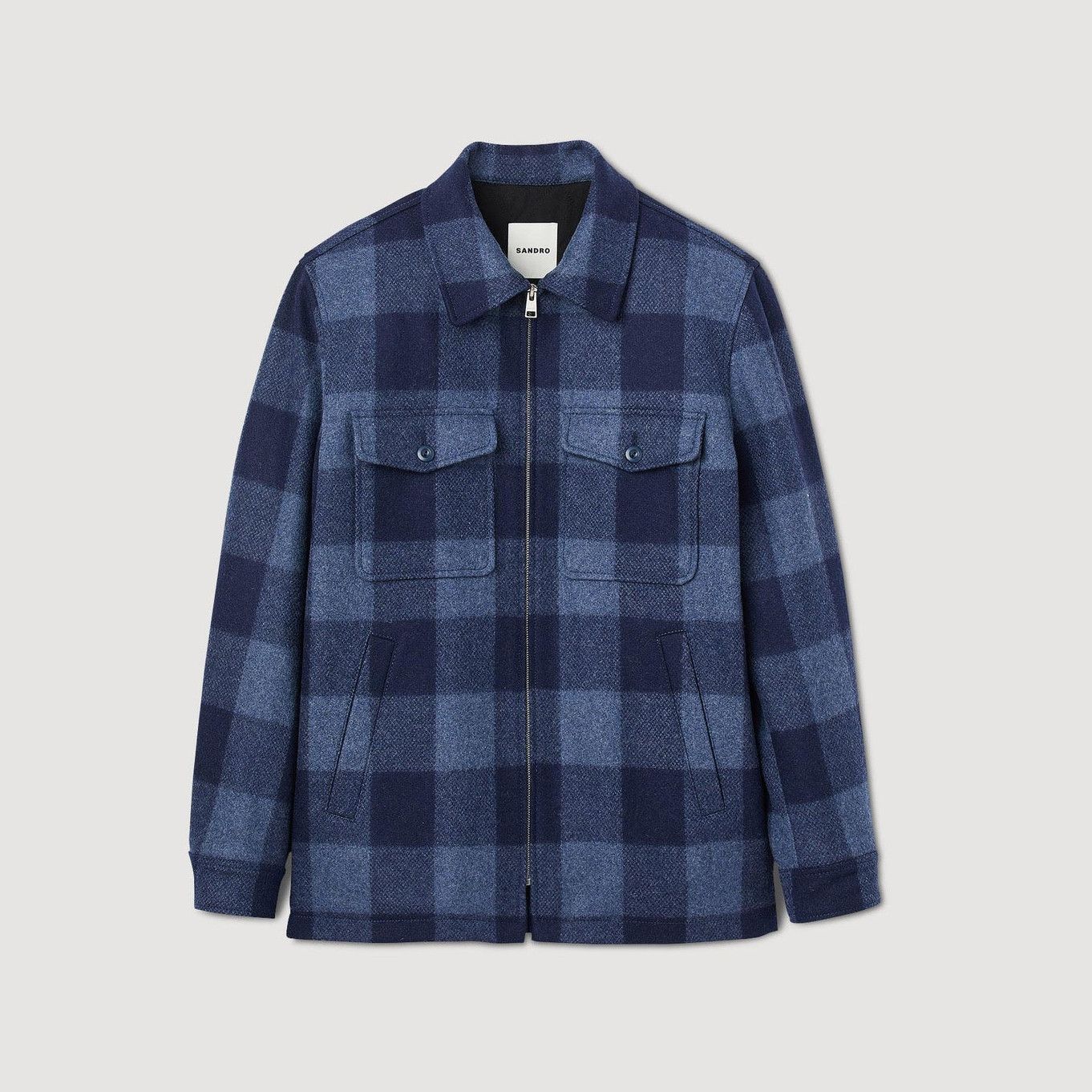 Sandro SANDRO Paris blue checkered light padded wool jacket Medium Size US M / EU 48-50 / 2 - 1 Thumbnail