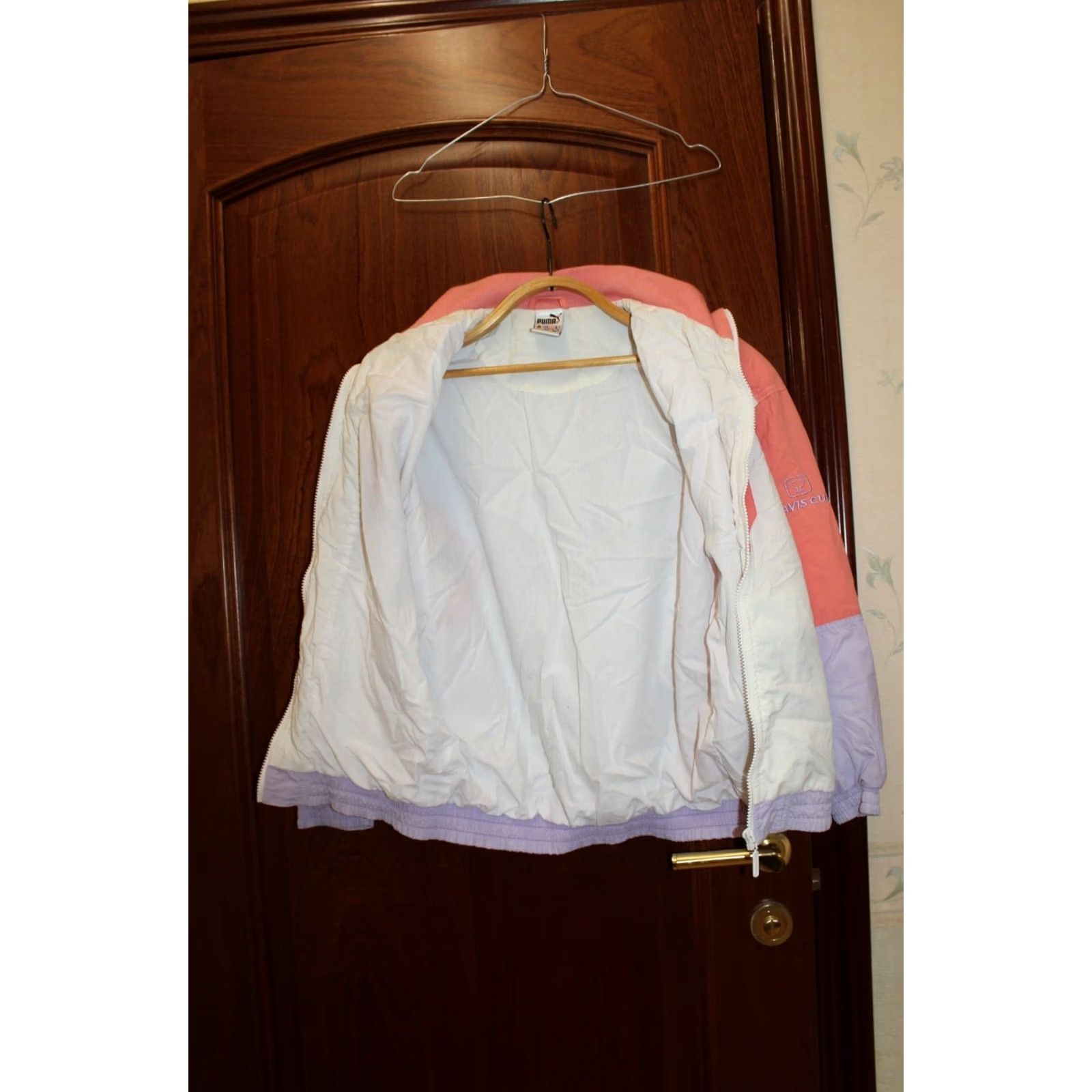 Puma VINTAGE Puma Davis Cup Jacket Women Tennis - Cotton - Size S - Creme/Pink/White - Long Sleeve - Zip Closure Size S / US 4 / IT 40 - 7 Thumbnail