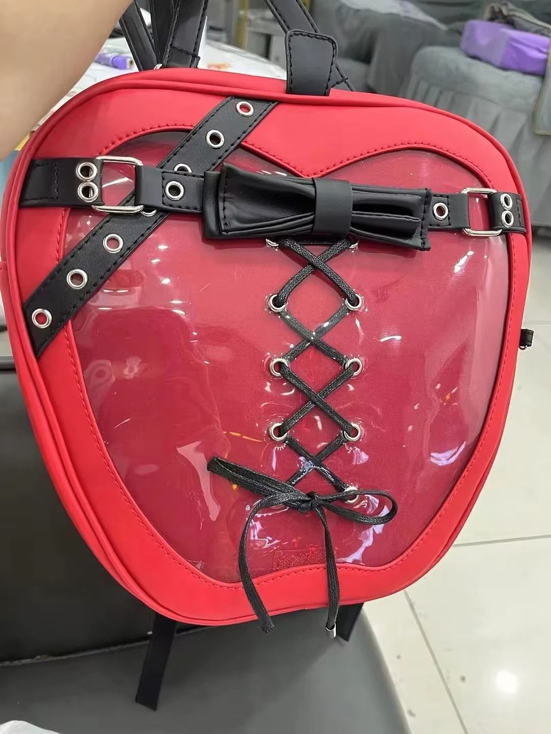 Vintage PU Leather Red Apple Backpack Size ONE SIZE - 6 Thumbnail