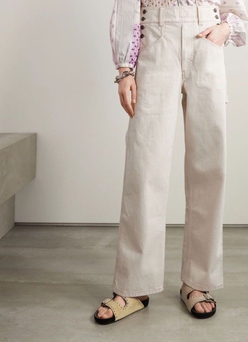 Isabel Marant ISABEL MARANT Myler Herringbone Cotton Wide-Leg Pants Size 24" / US 00 / IT 34 - 1 Thumbnail