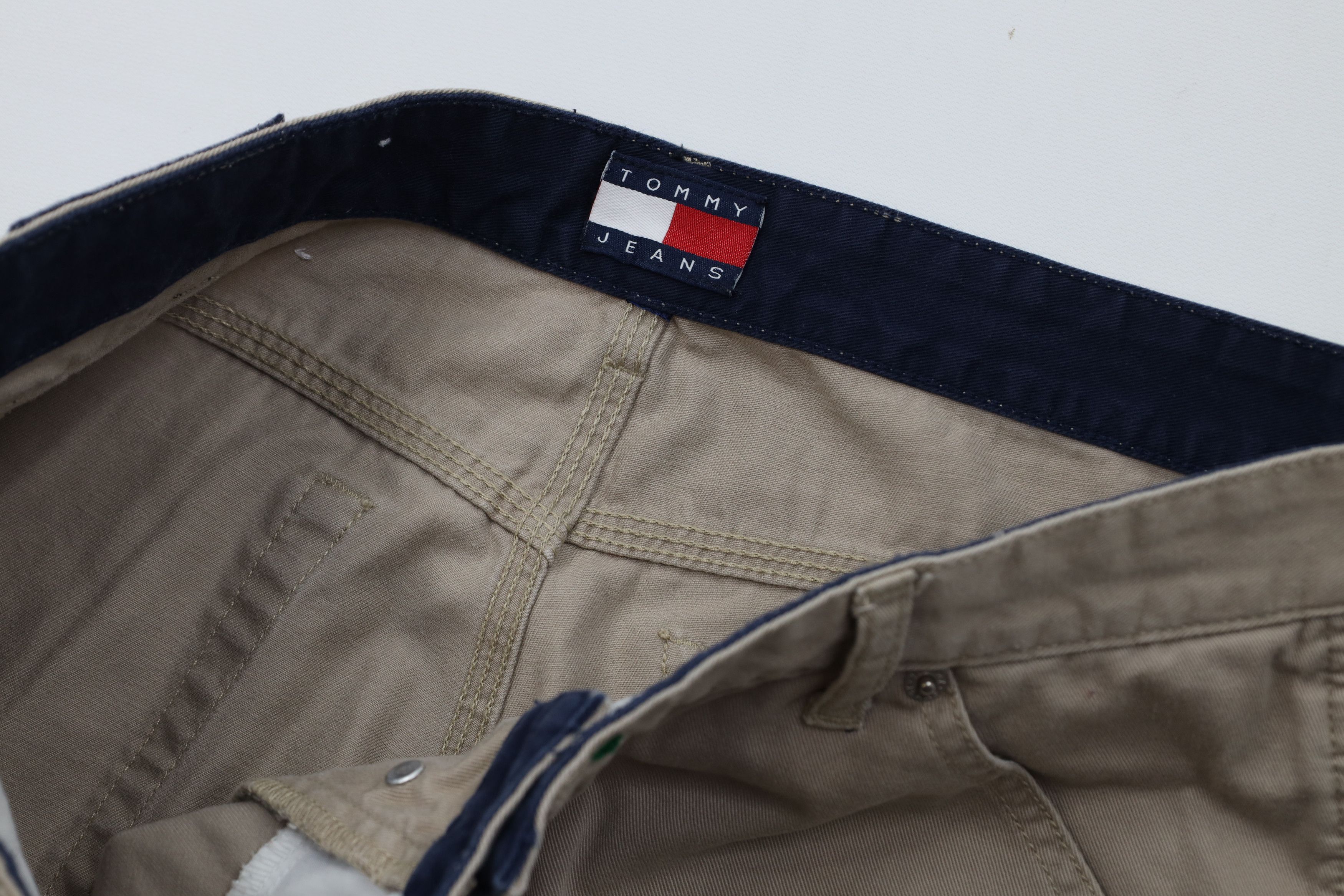 Tommy Hilfiger Vintage 90s Tommy Hilfiger Double Knee Wide Leg Pants Beige Size US 32 / EU 48 - 10 Thumbnail