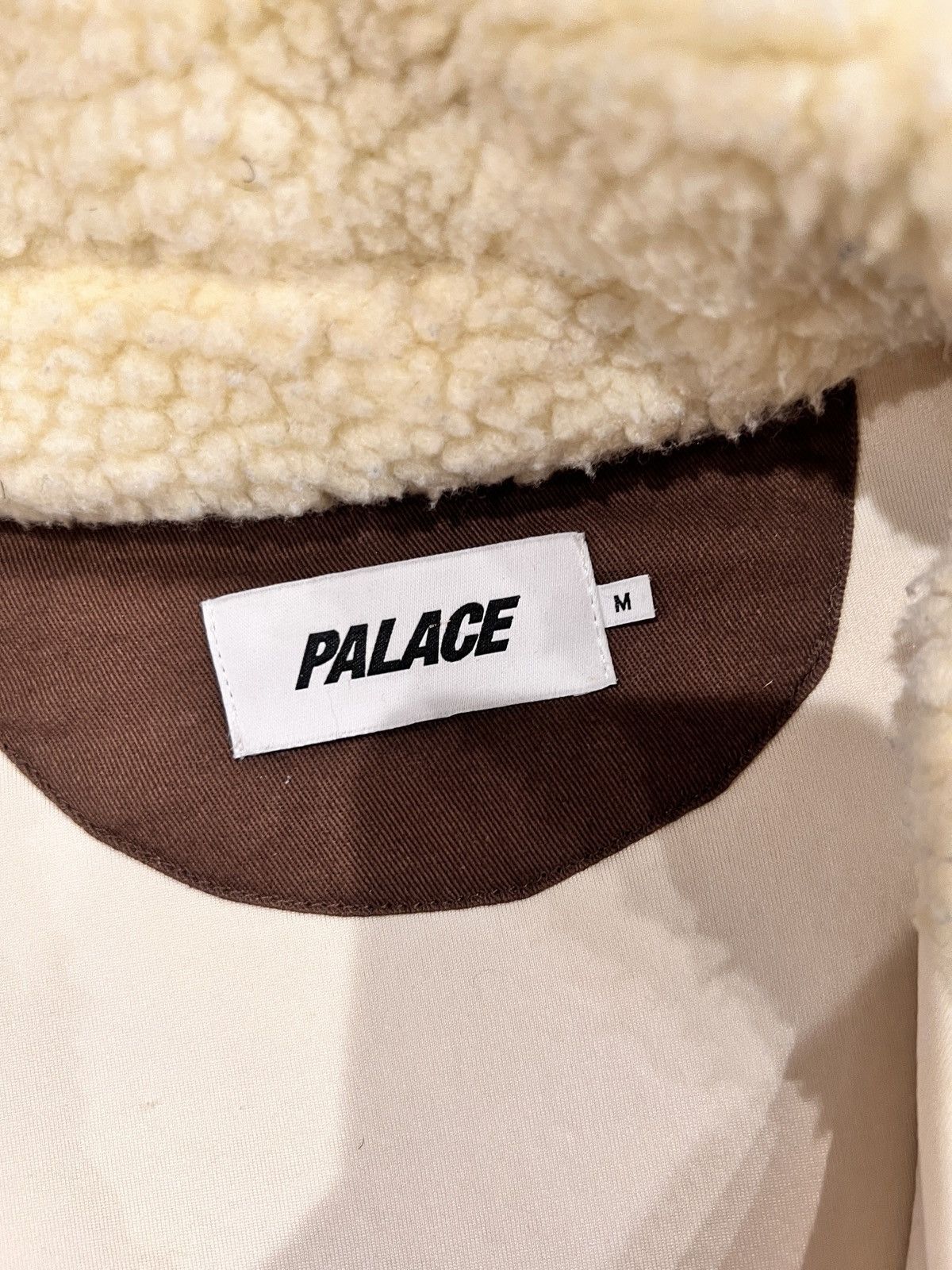 Palace PALACE SHERPA FLIGHT JACKET [FW21 - NATURAL / BROWN] | Grailed