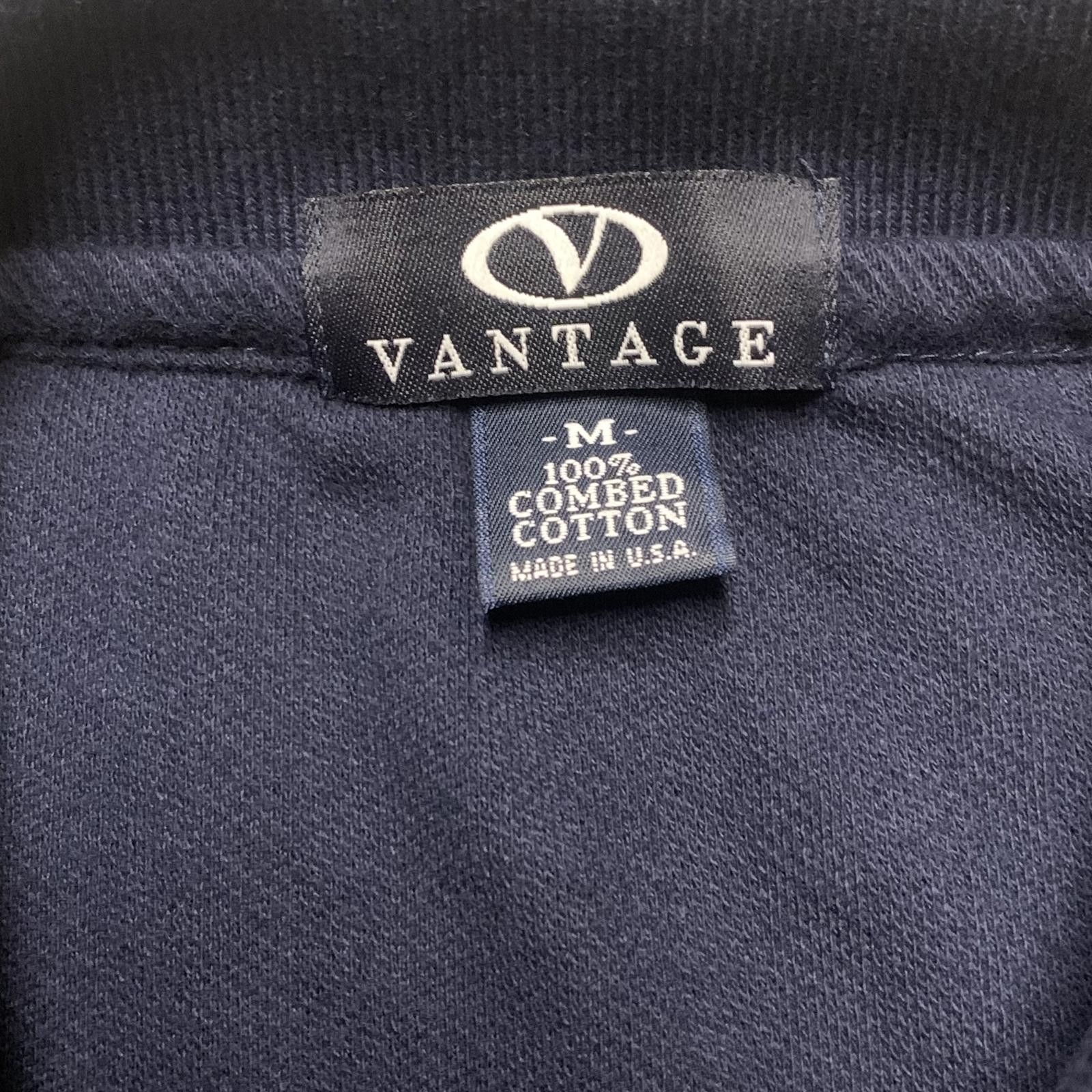 Vintage Vantage Men's M Navy Blue Polo Shirt Combed Cotton Size US M / EU 48-50 / 2 - 2 Thumbnail