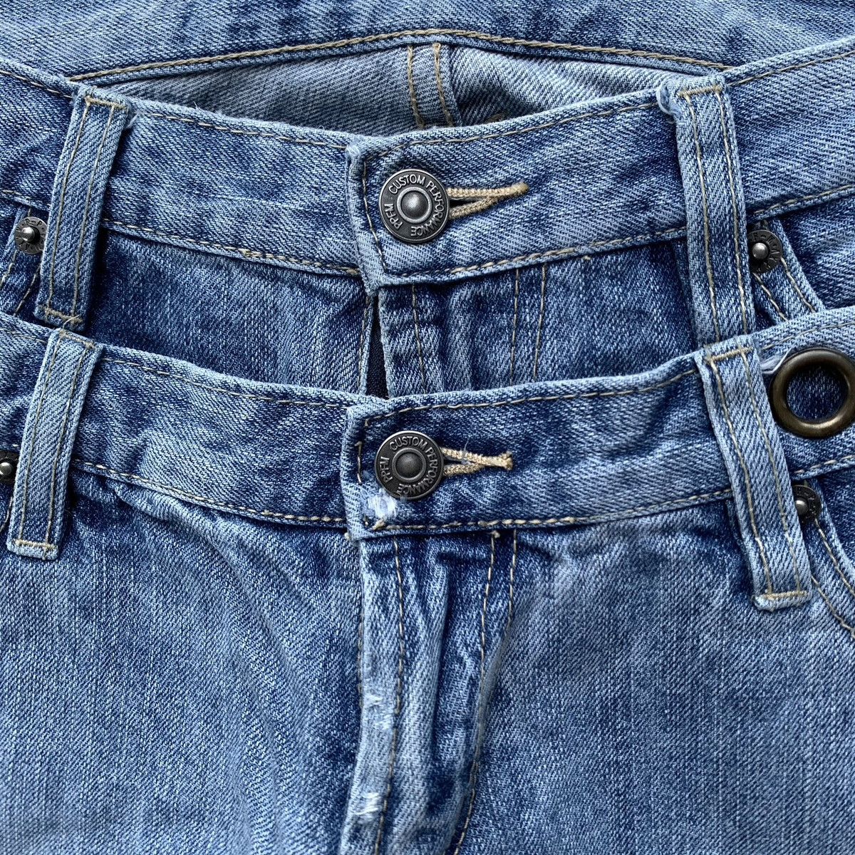 PPFM Rare PPFM Japanese Double Waist Studded Punk Denim Jeans Size US 31 - 11 Thumbnail