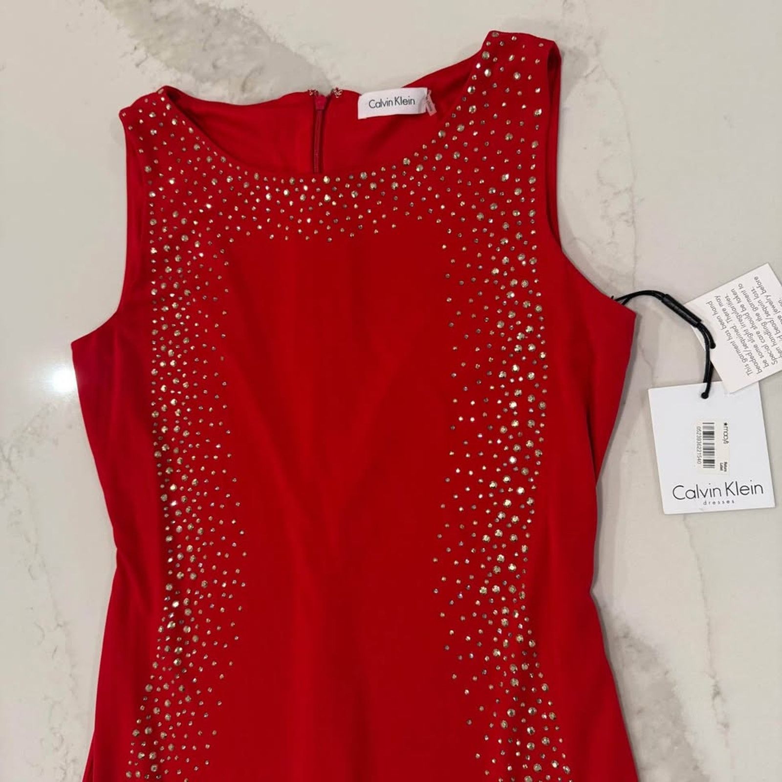 Calvin Klein Calvin Klein NWT Silver Studded Panel Sheath Dress Womens 4 Size S / US 4 / IT 40 - 3 Thumbnail