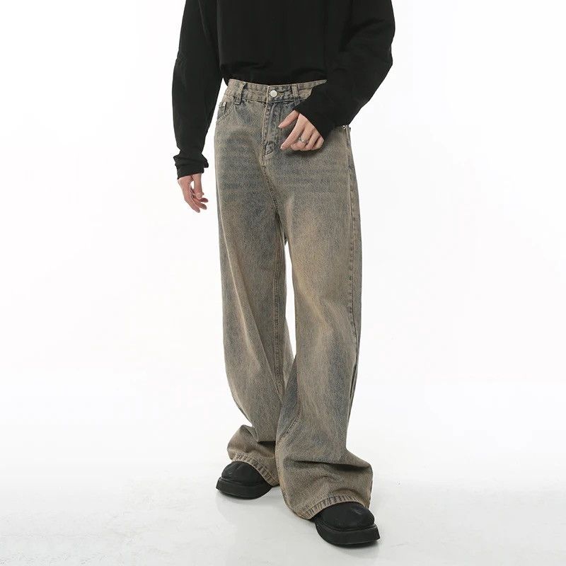Japanese Brand × Vintage Streetwear Washed Blue Wide Leg Jeans Trousers Y2k Size US 30 / EU 46 - 2 Thumbnail