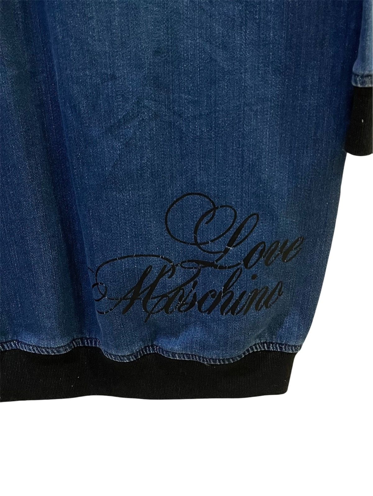 Love Moschino Love Moschino Denim Blue Cotton Long Sweater Dress Size XS / US 0-2 / IT 36-38 - 3 Thumbnail