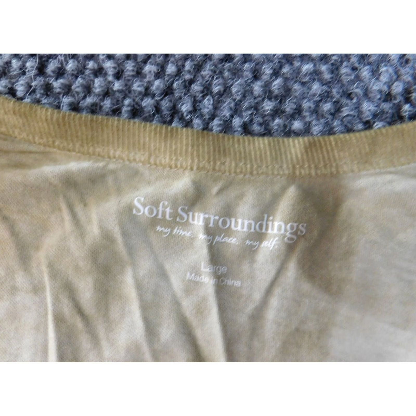 Soft Surroundings Soft Surroundings Blouse Shirt Womens L Green Crew Neck Long Sleeve Pullover Cotton Polyester Rayon Stretch Casual Classic Size L / US 10 / IT 46 - 5 Thumbnail